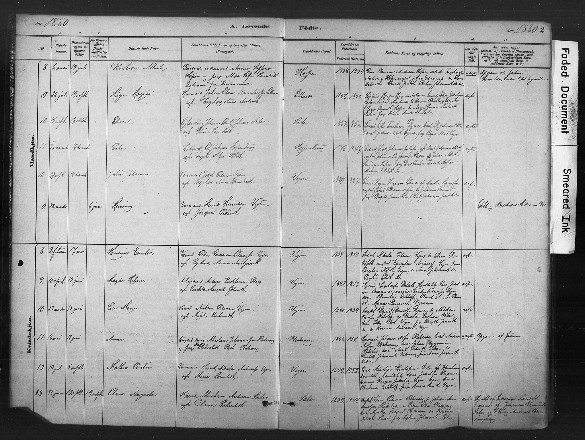 Ministerialprotokoller, klokkerbøker og fødselsregistre - Møre og Romsdal, SAT/A-1454/583/L0954: Parish register (official) no. 583A01, 1880-1906, p. 2