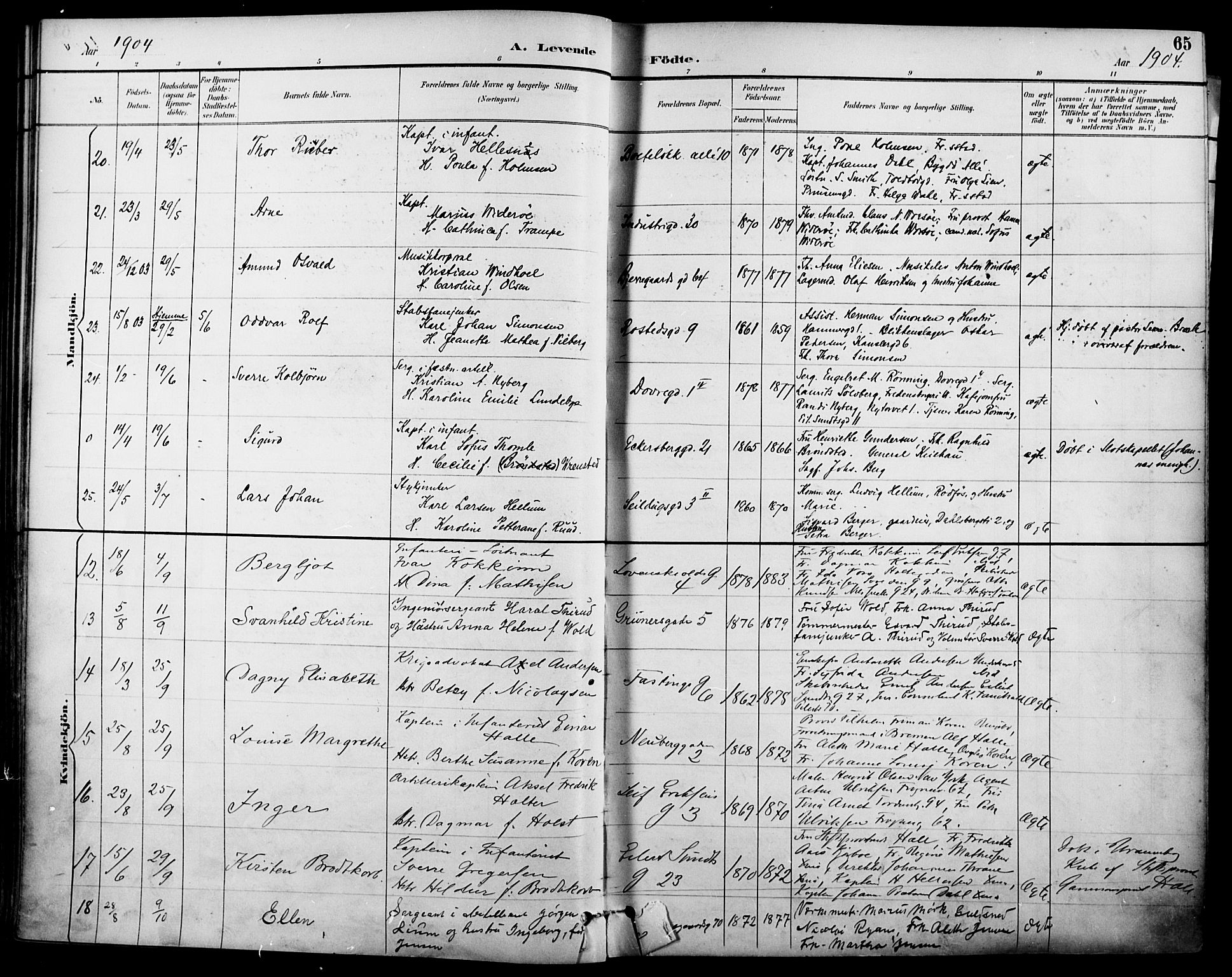 Garnisonsmenigheten Kirkebøker, SAO/A-10846/F/Fa/L0013: Parish register (official) no. 13, 1894-1904, p. 65
