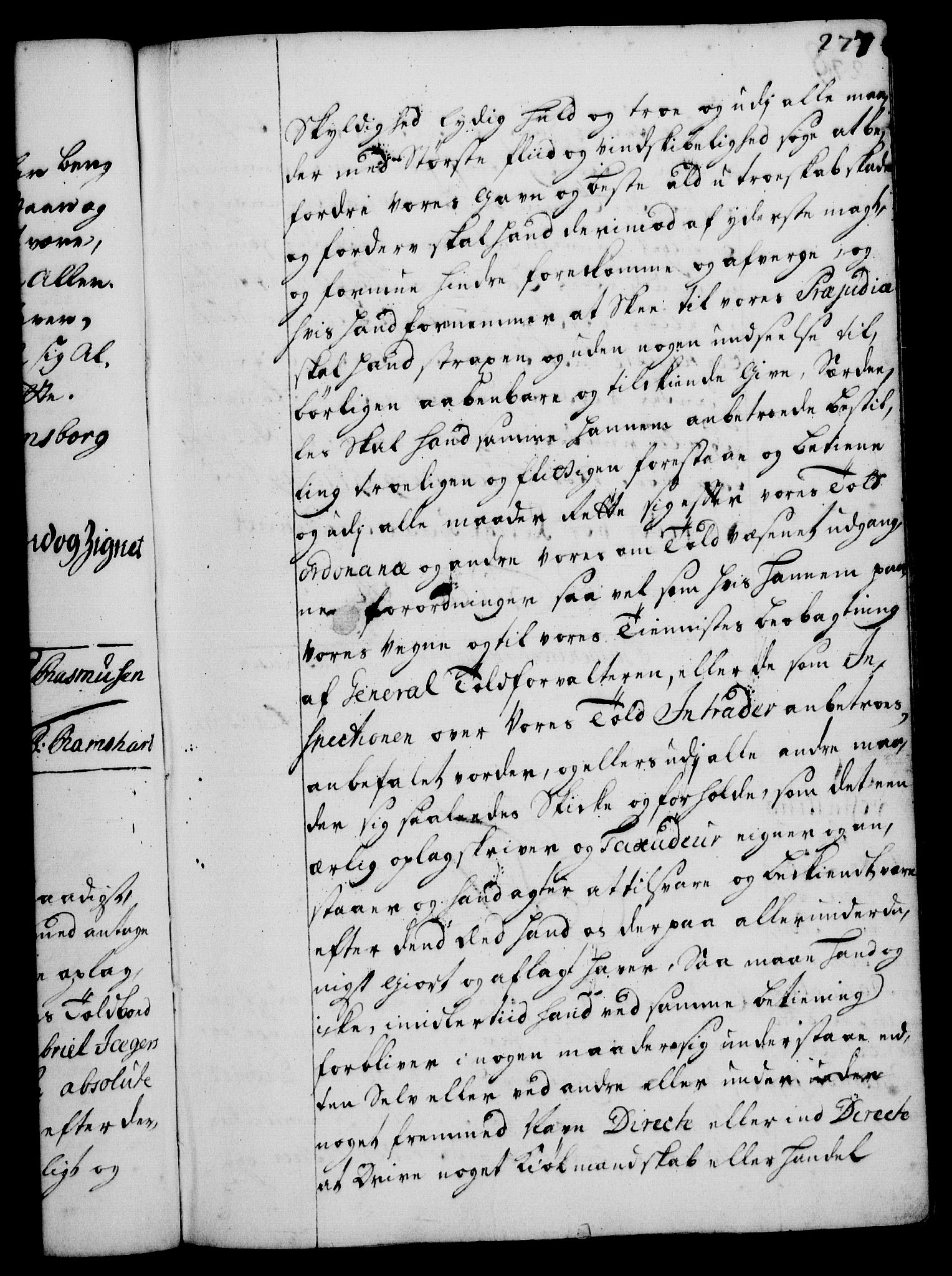 Rentekammeret, Kammerkanselliet, AV/RA-EA-3111/G/Gg/Gge/L0001: Norsk bestallingsprotokoll med register (merket RK 53.25), 1720-1730, p. 277