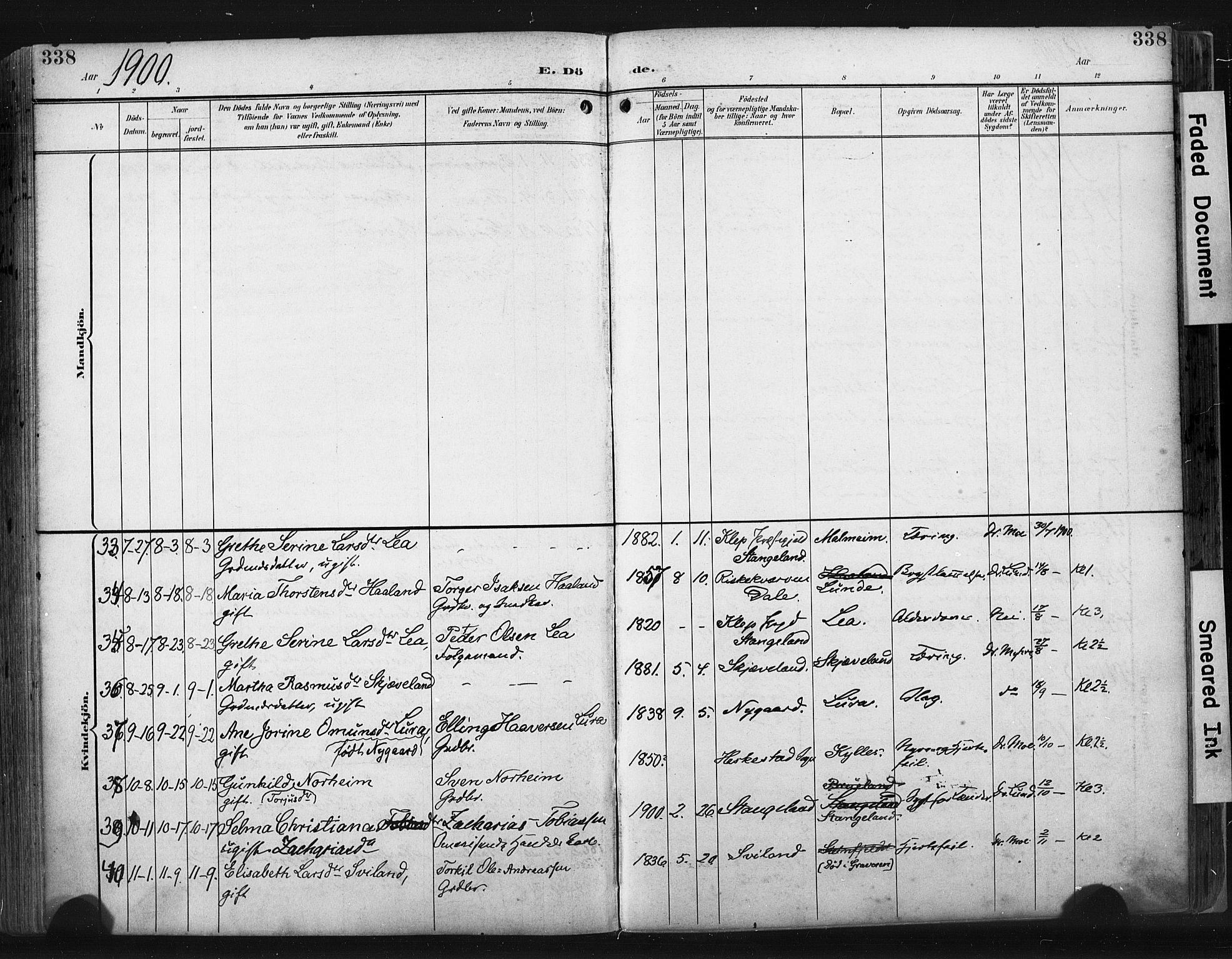 Høyland sokneprestkontor, AV/SAST-A-101799/001/30BA/L0015: Parish register (official) no. A 14, 1899-1911, p. 338