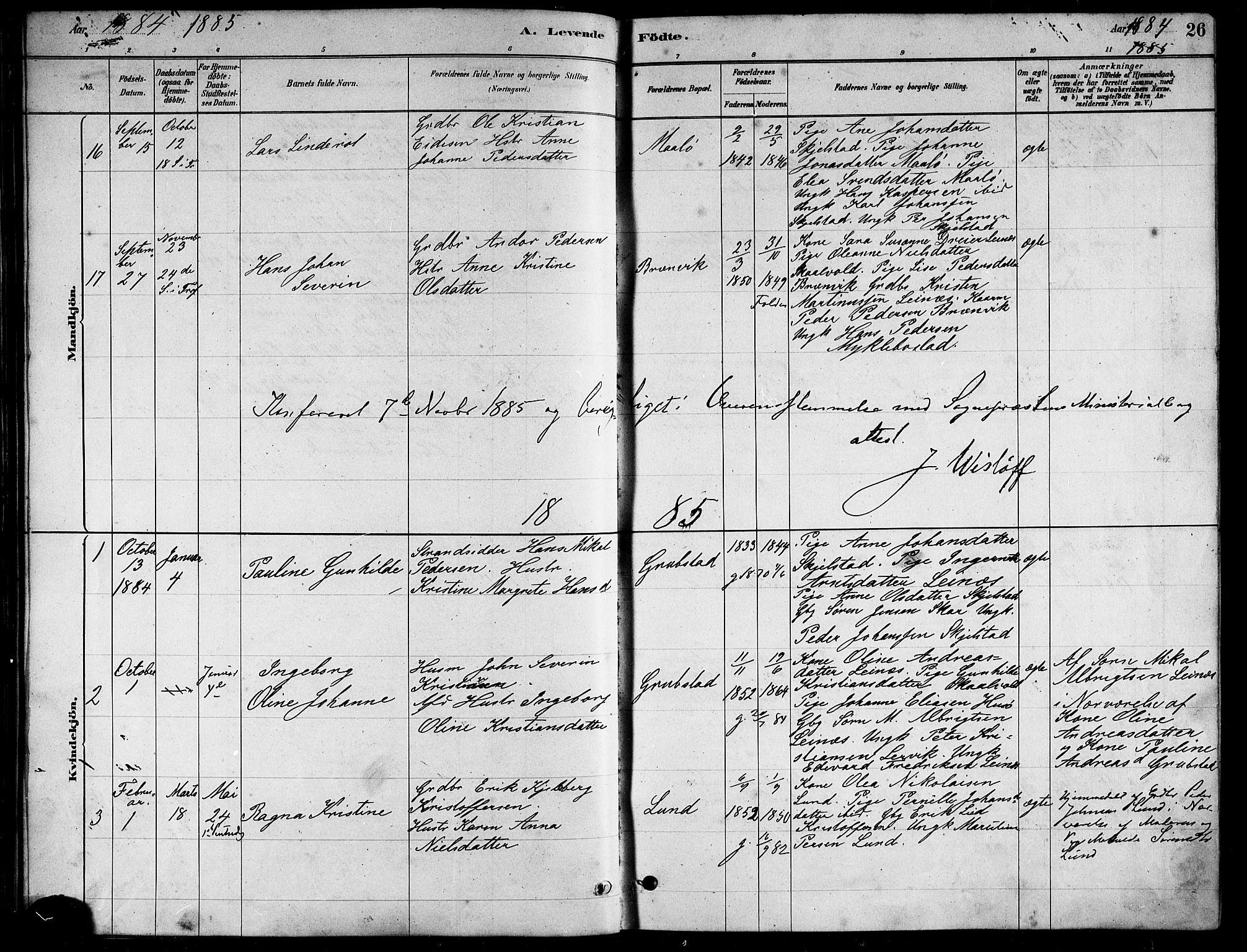 Ministerialprotokoller, klokkerbøker og fødselsregistre - Nordland, AV/SAT-A-1459/857/L0828: Parish register (copy) no. 857C03, 1879-1908, p. 26