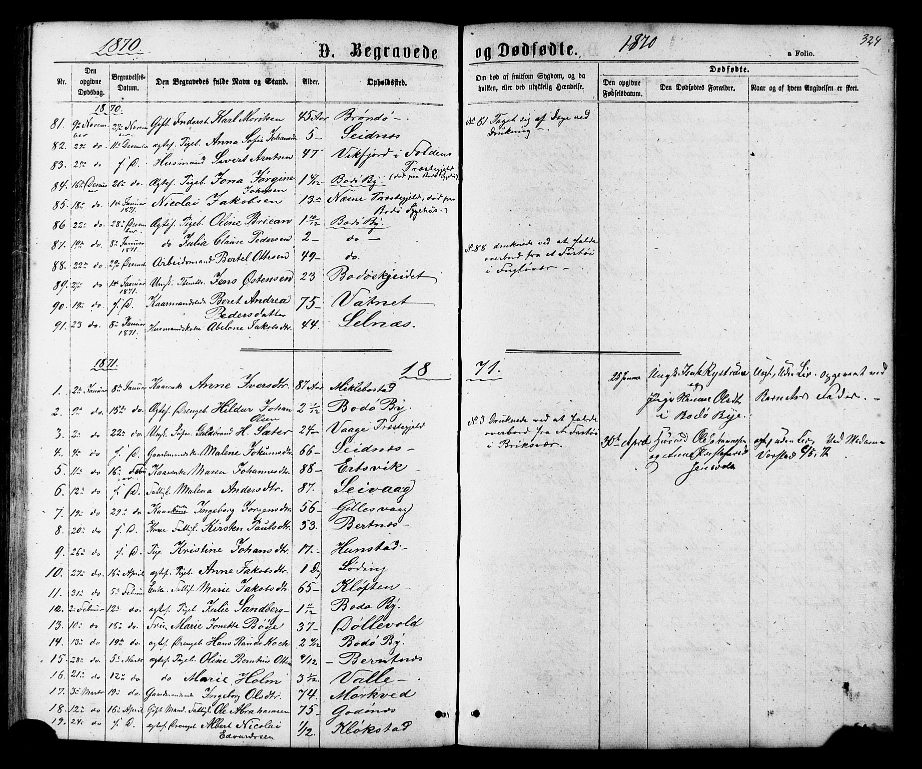 Ministerialprotokoller, klokkerbøker og fødselsregistre - Nordland, SAT/A-1459/801/L0029: Parish register (copy) no. 801C04, 1868-1878, p. 324