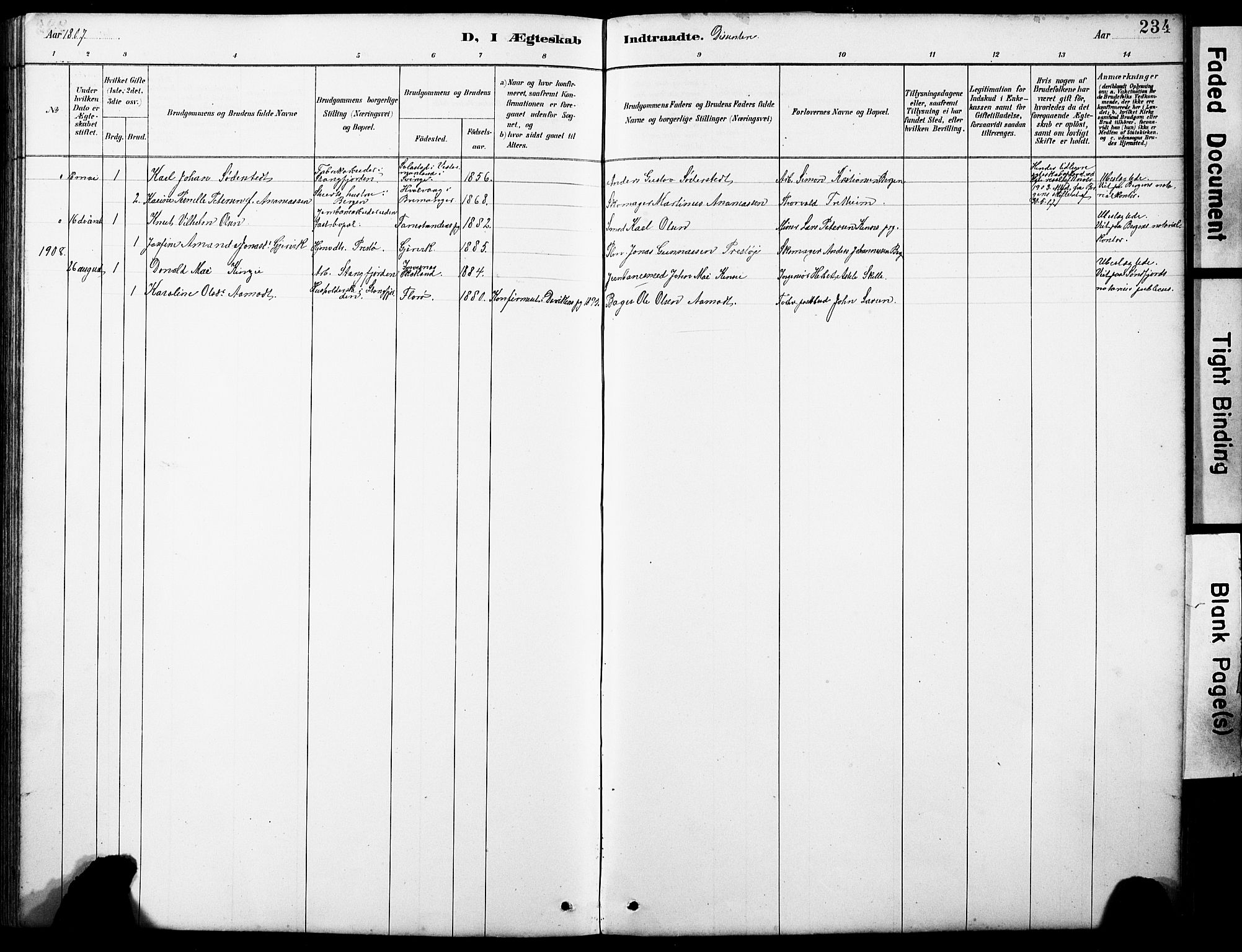 Askvoll sokneprestembete, SAB/A-79501/H/Hab/Haba/L0003: Parish register (copy) no. A 3, 1886-1928, p. 234