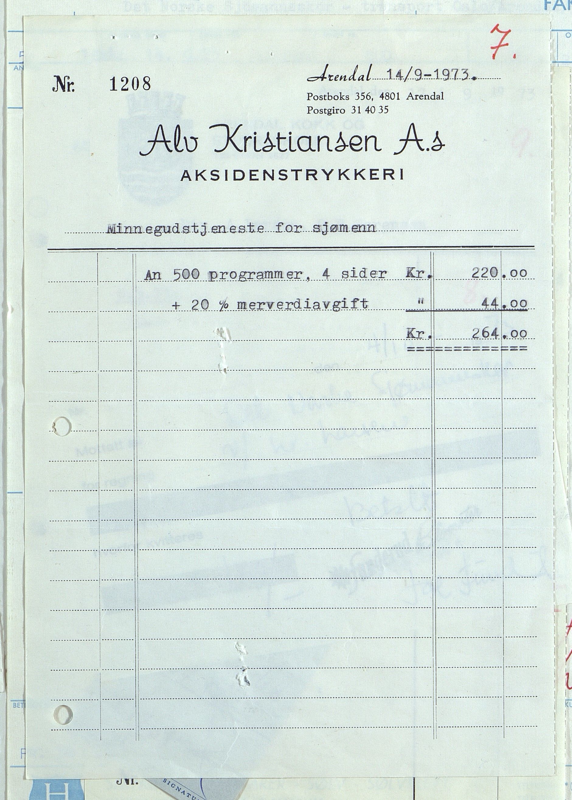 Byjubileet i Arendal 1973 , AAKS/KA0906-492a/E/E01/L0004: Spesielle arrangementer, 1971-1973