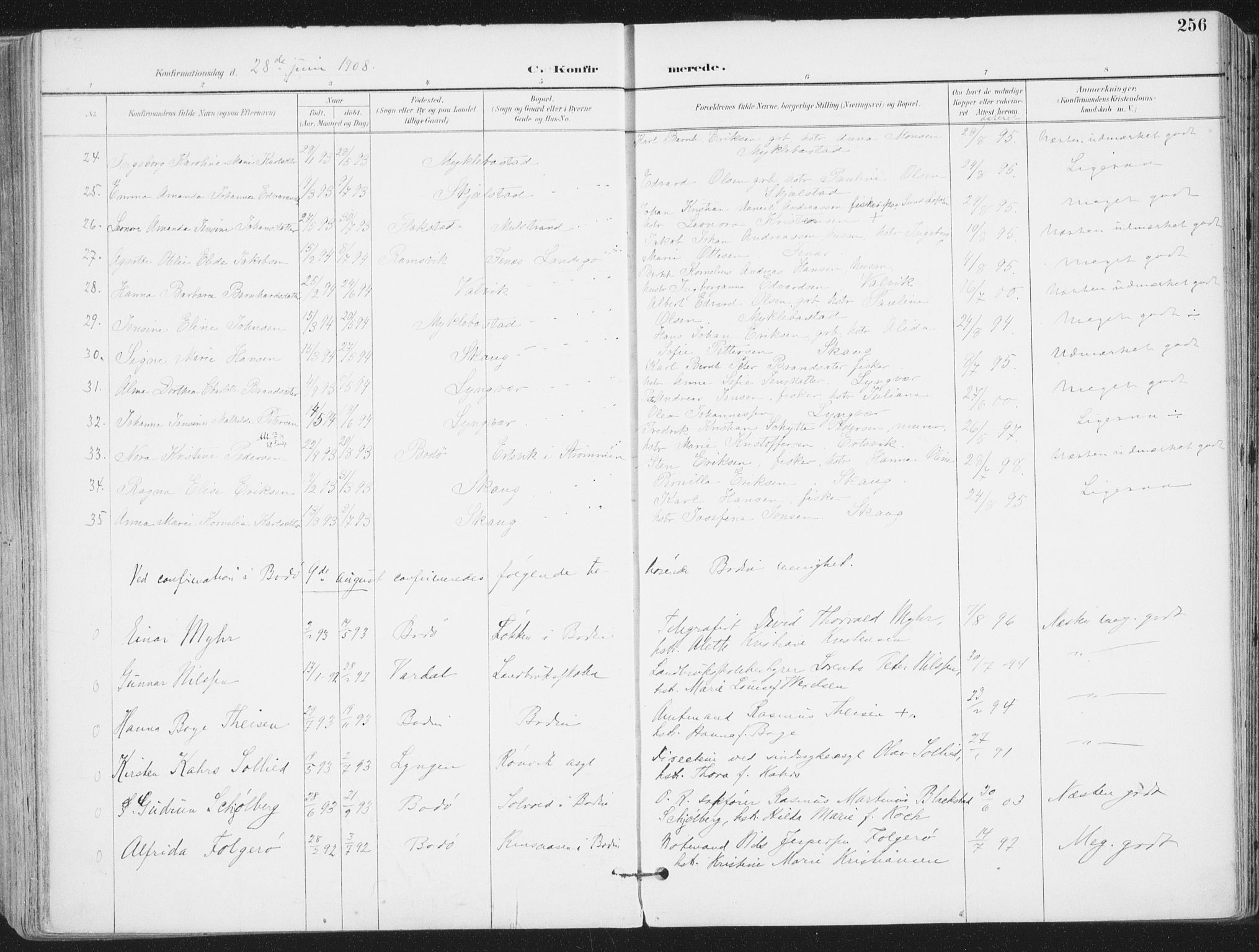 Ministerialprotokoller, klokkerbøker og fødselsregistre - Nordland, AV/SAT-A-1459/802/L0055: Parish register (official) no. 802A02, 1894-1915, p. 256