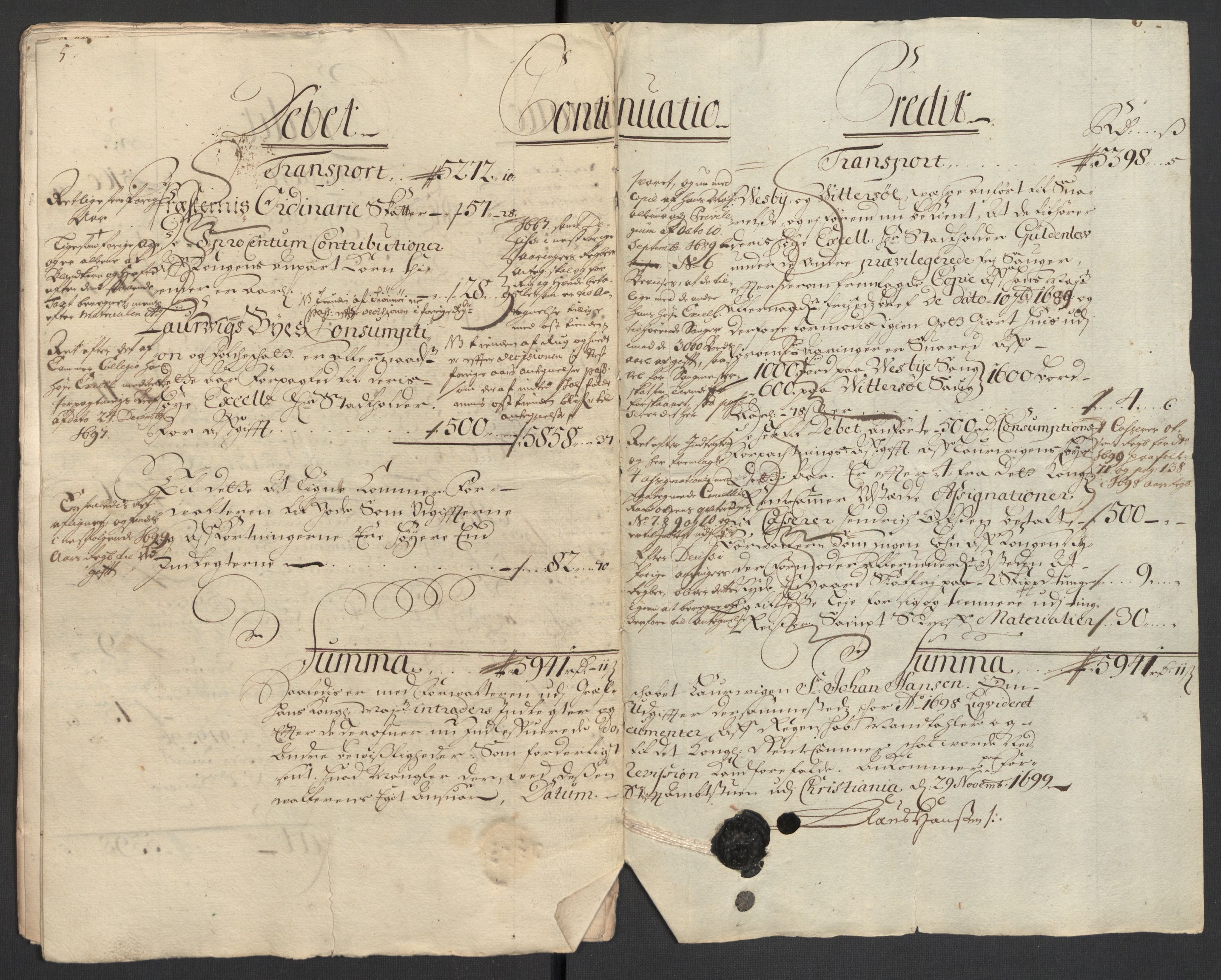 Rentekammeret inntil 1814, Reviderte regnskaper, Fogderegnskap, RA/EA-4092/R33/L1976: Fogderegnskap Larvik grevskap, 1698-1701, p. 17