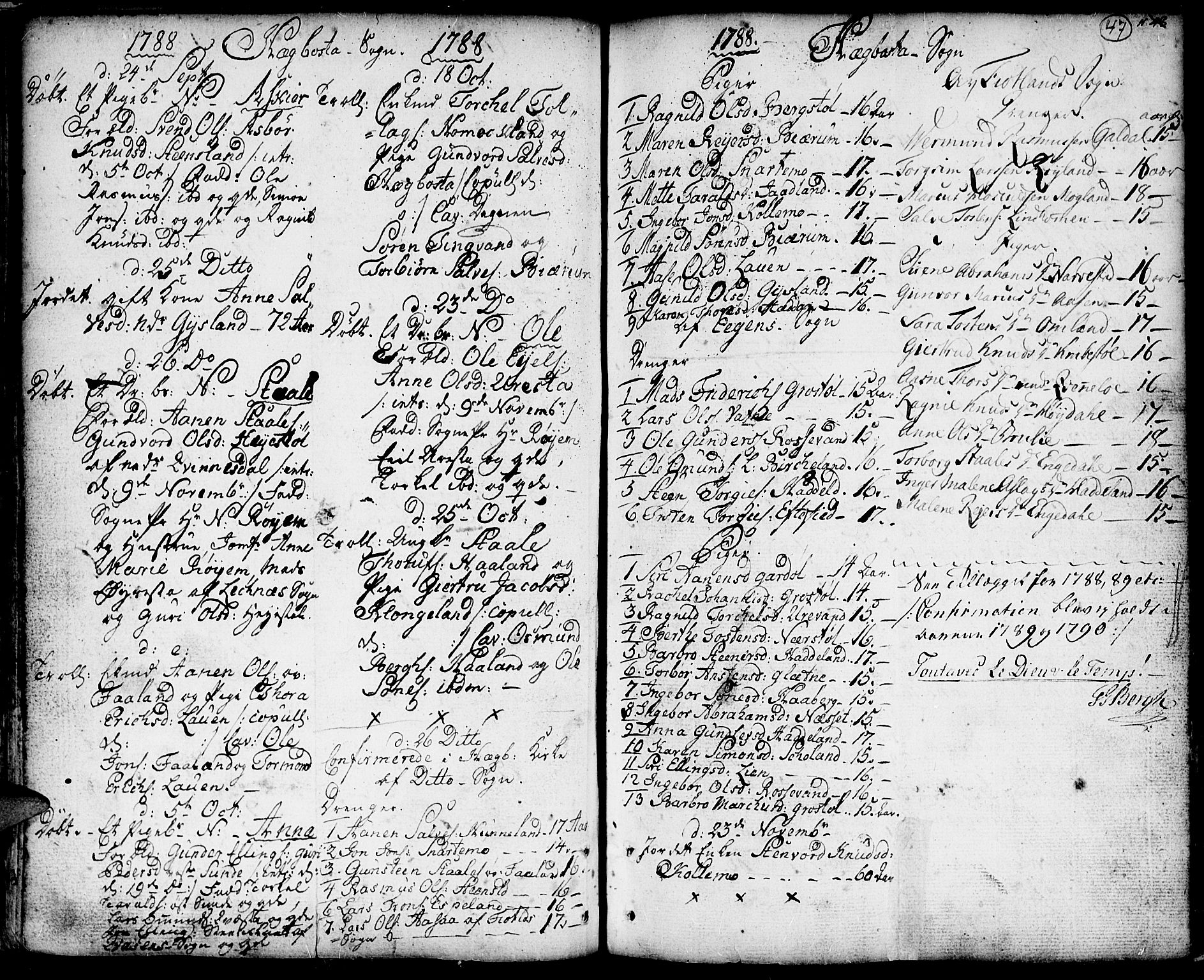 Hægebostad sokneprestkontor, SAK/1111-0024/F/Fa/Faa/L0001: Parish register (official) no. A 1 /1, 1760-1820, p. 47