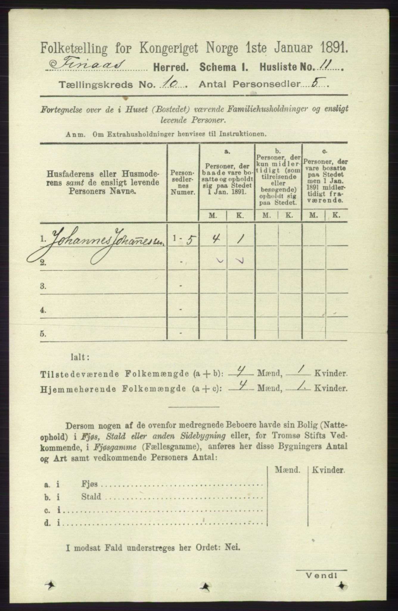 RA, 1891 census for 1218 Finnås, 1891, p. 4432