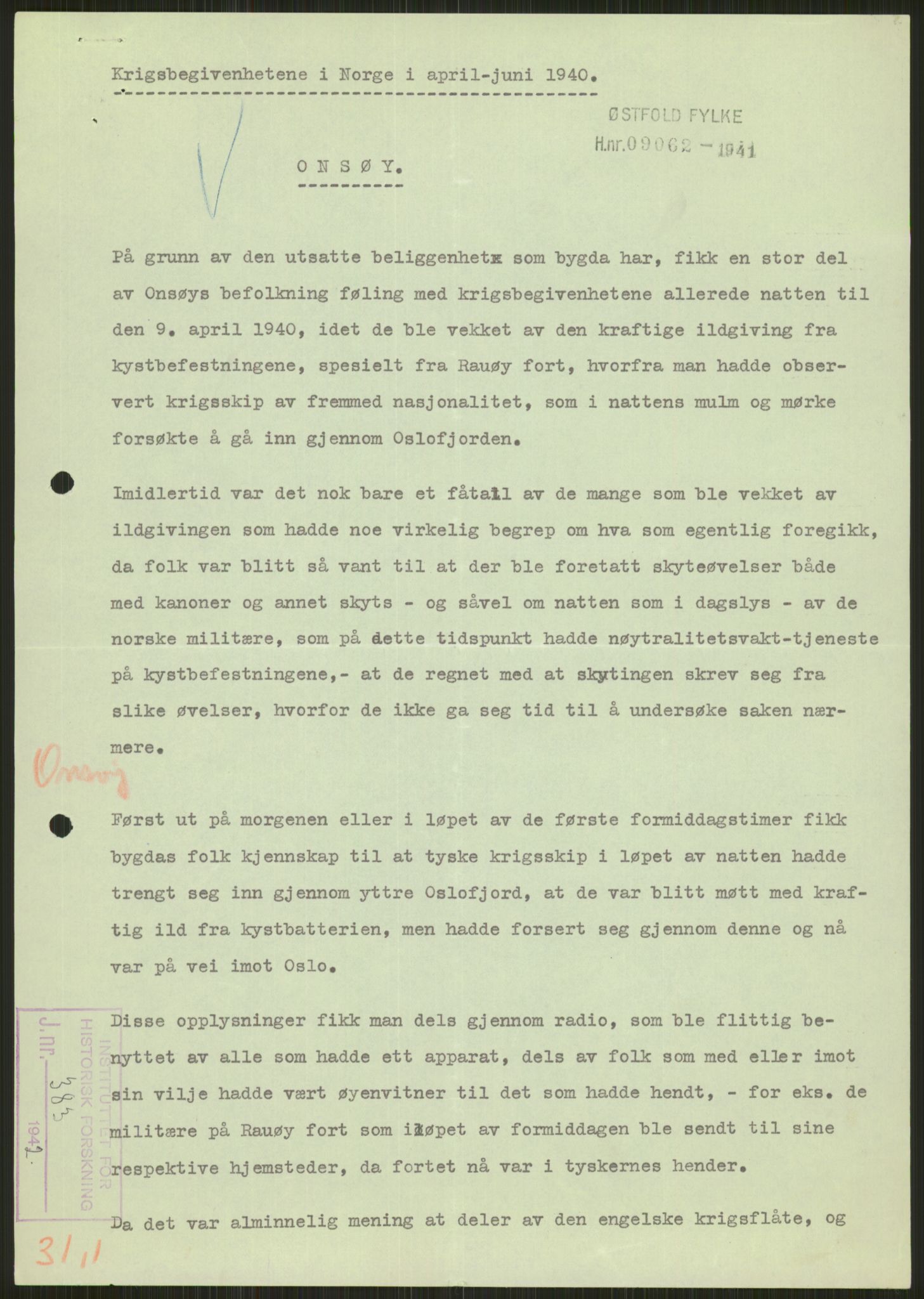 Forsvaret, Forsvarets krigshistoriske avdeling, AV/RA-RAFA-2017/Y/Ya/L0013: II-C-11-31 - Fylkesmenn.  Rapporter om krigsbegivenhetene 1940., 1940, p. 112