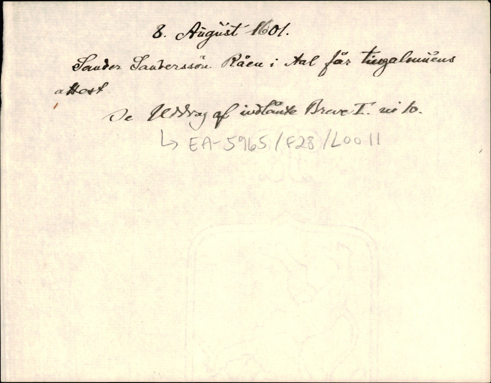 Riksarkivets diplomsamling, AV/RA-EA-5965/F35/F35d/L0002: Innlånte diplomer, seddelregister, 1592-1620, p. 327