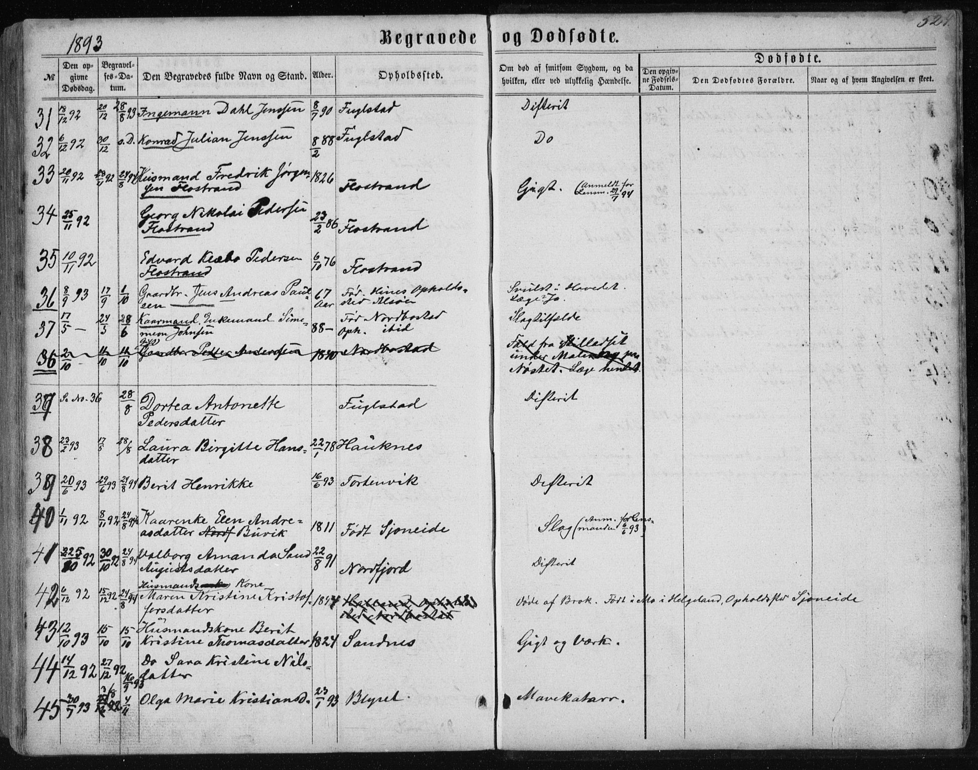 Ministerialprotokoller, klokkerbøker og fødselsregistre - Nordland, AV/SAT-A-1459/838/L0556: Parish register (copy) no. 838C03, 1861-1893, p. 524