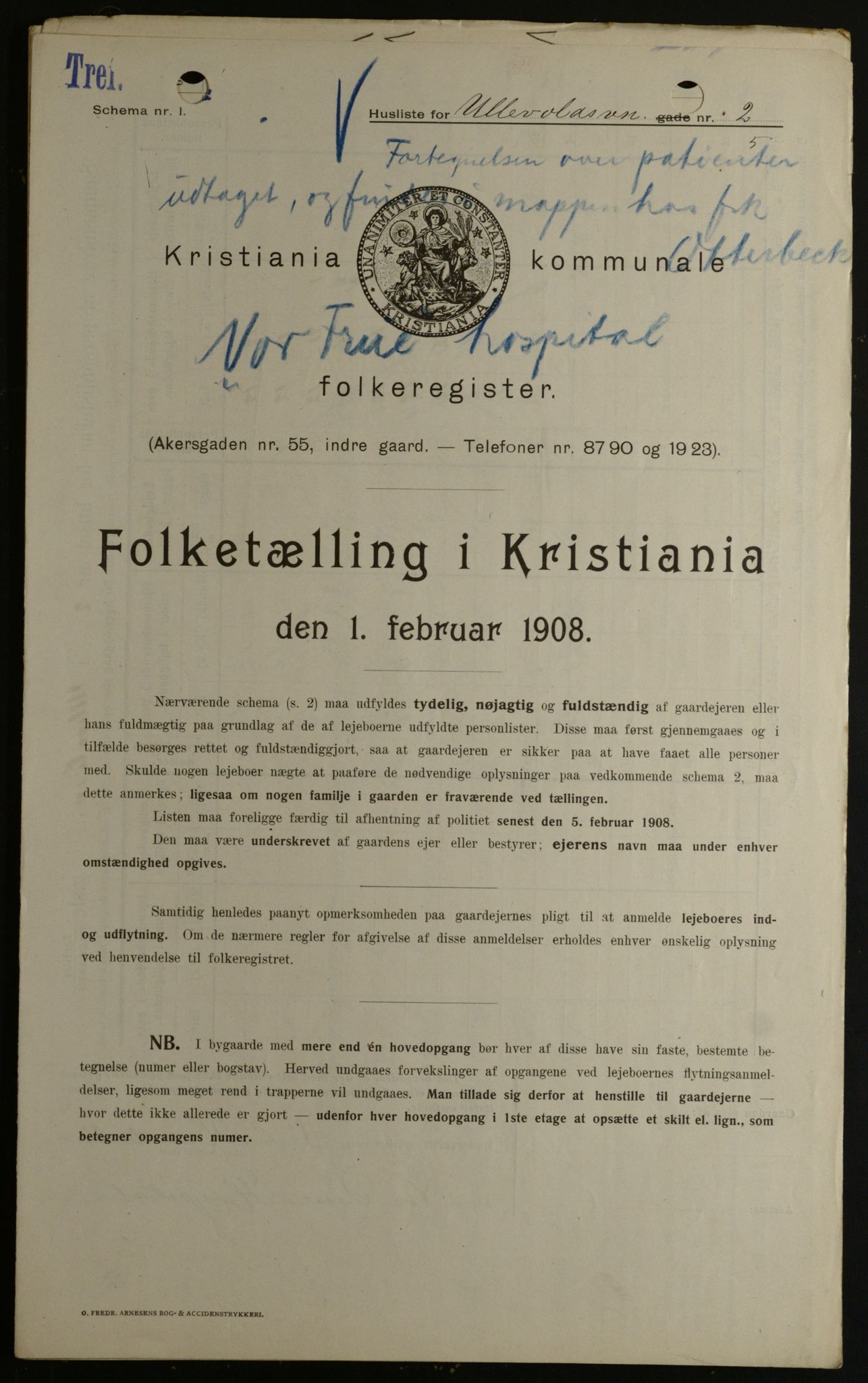 OBA, Municipal Census 1908 for Kristiania, 1908, p. 106719