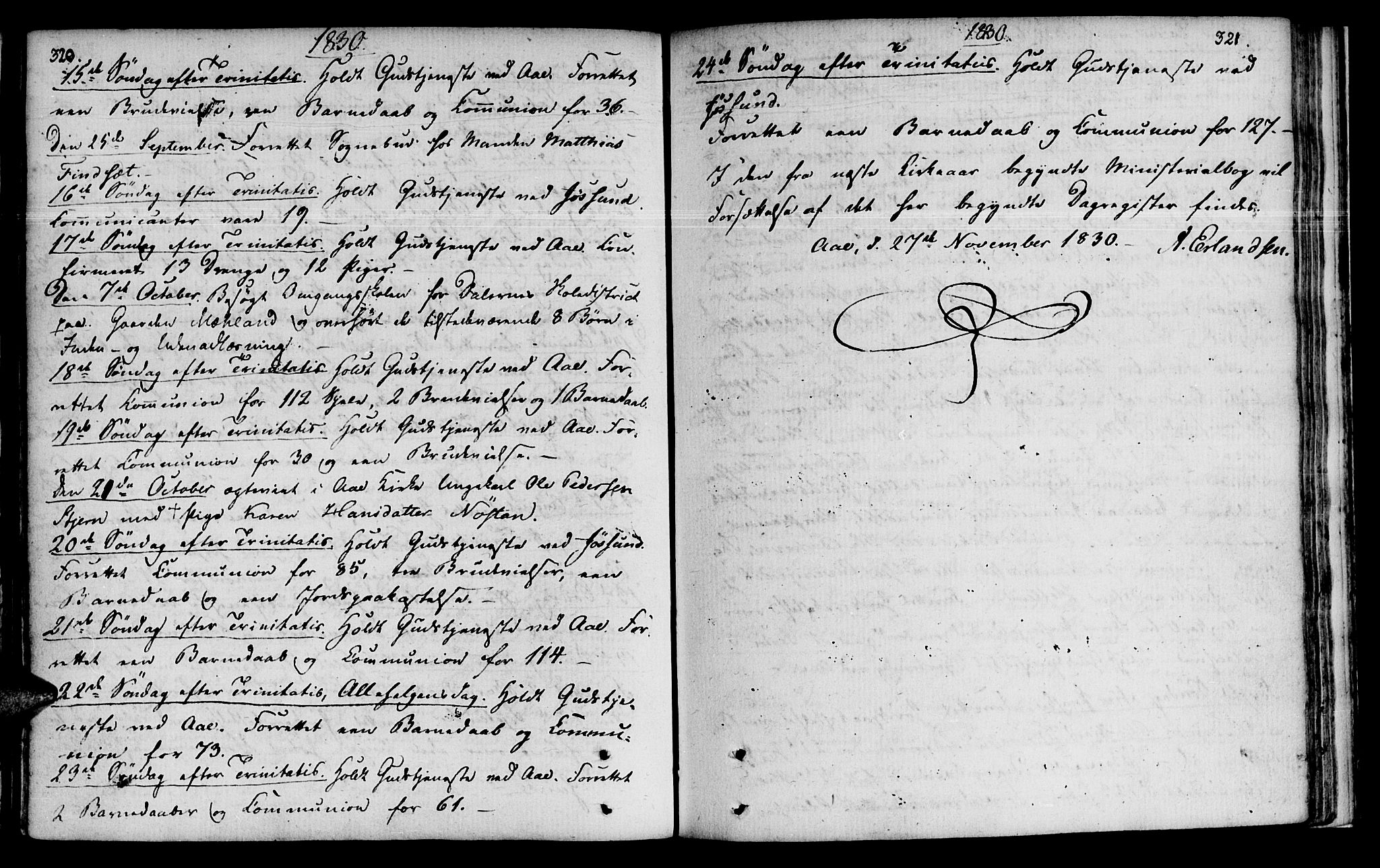Ministerialprotokoller, klokkerbøker og fødselsregistre - Sør-Trøndelag, SAT/A-1456/655/L0674: Parish register (official) no. 655A03, 1802-1826, p. 320-321