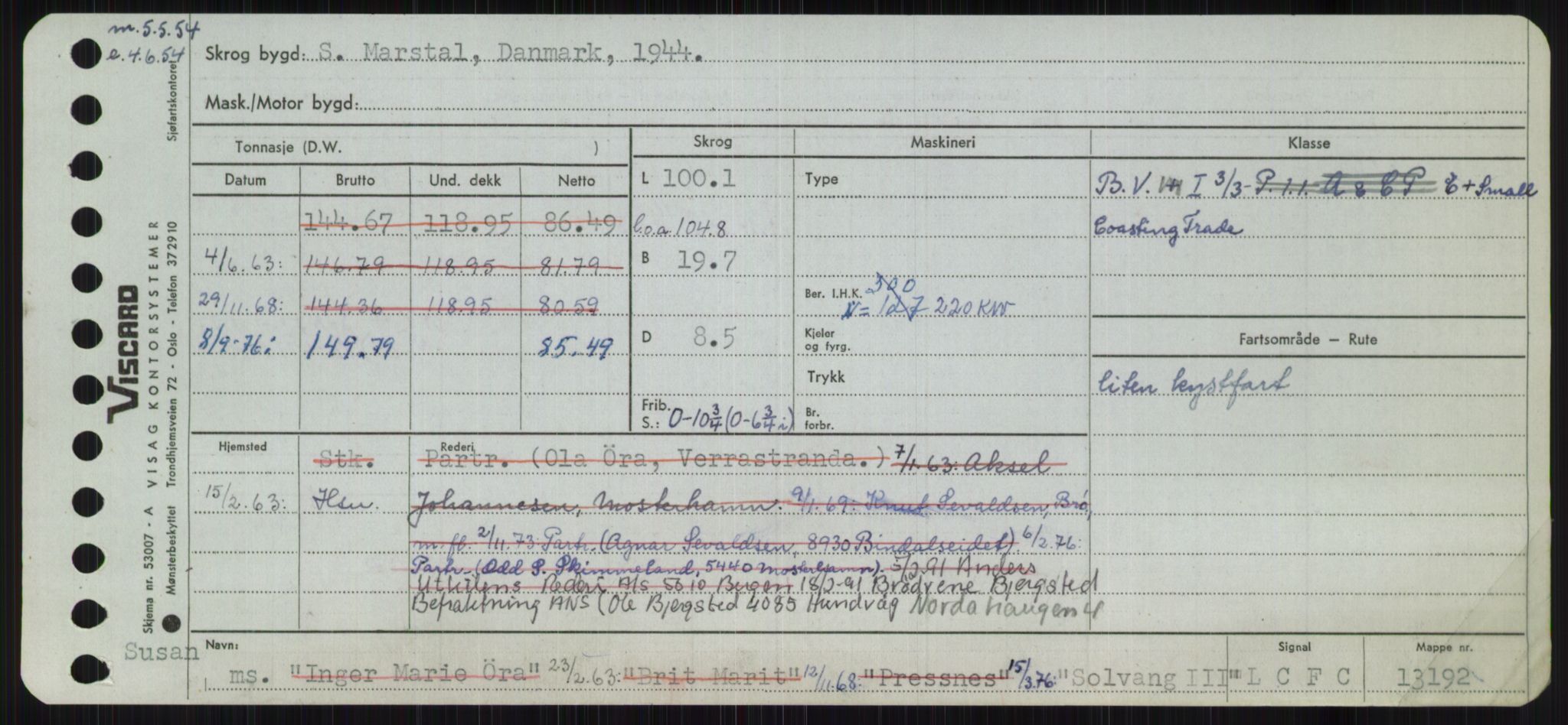 Sjøfartsdirektoratet med forløpere, Skipsmålingen, RA/S-1627/H/Ha/L0005/0002: Fartøy, S-Sven / Fartøy, Skjo-Sven, p. 249