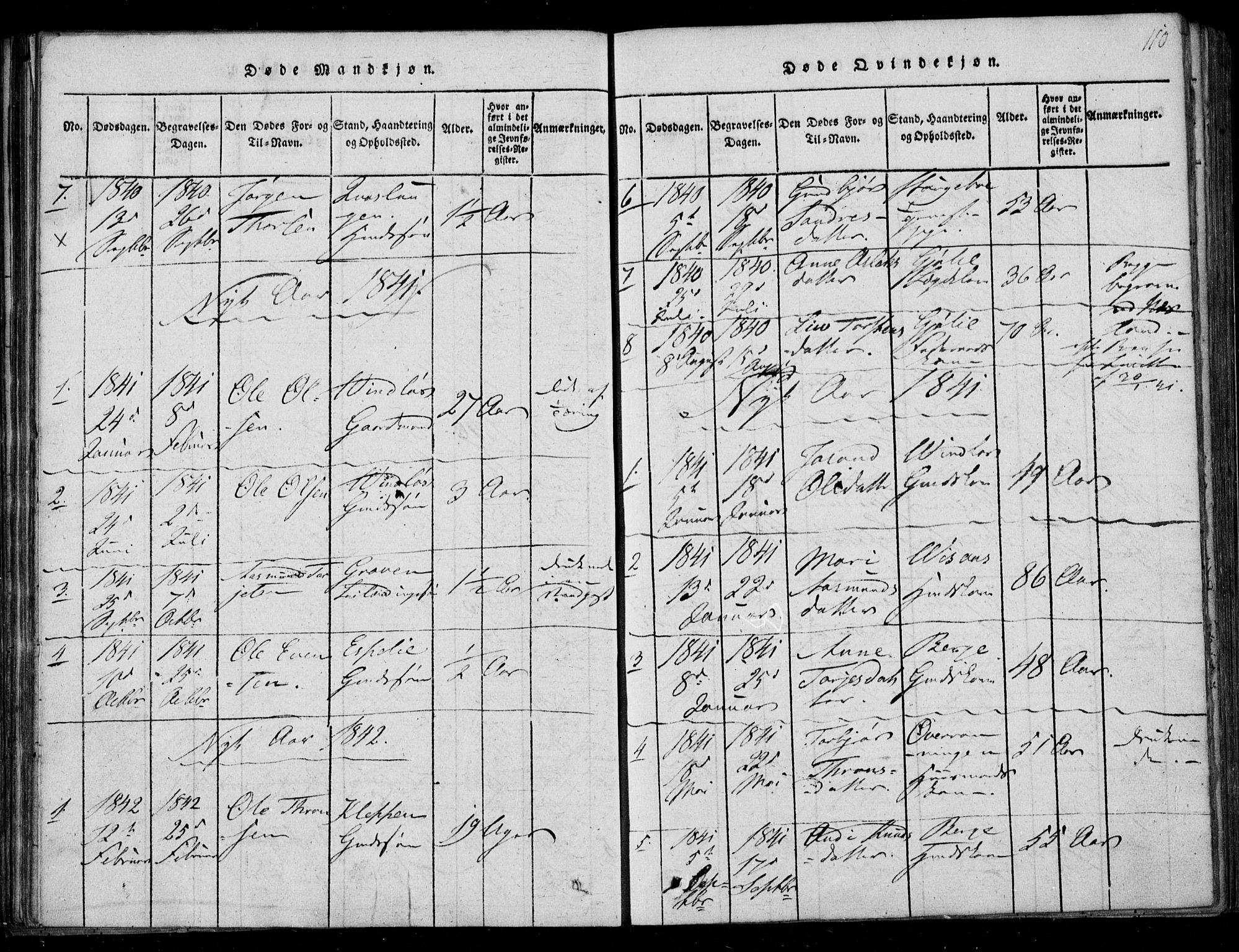 Lårdal kirkebøker, SAKO/A-284/F/Fb/L0001: Parish register (official) no. II 1, 1815-1860, p. 110