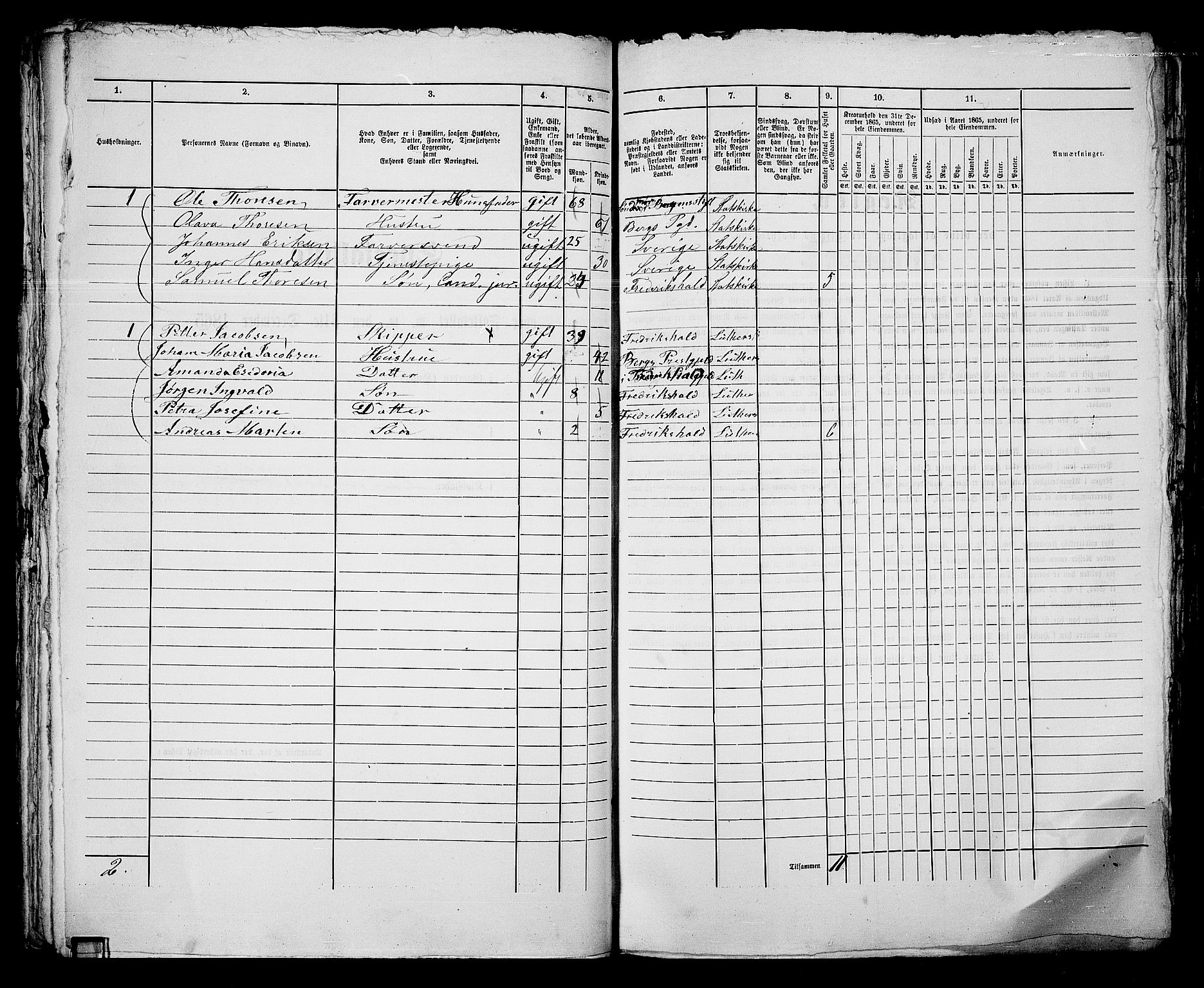 RA, 1865 census for Fredrikshald, 1865, p. 504