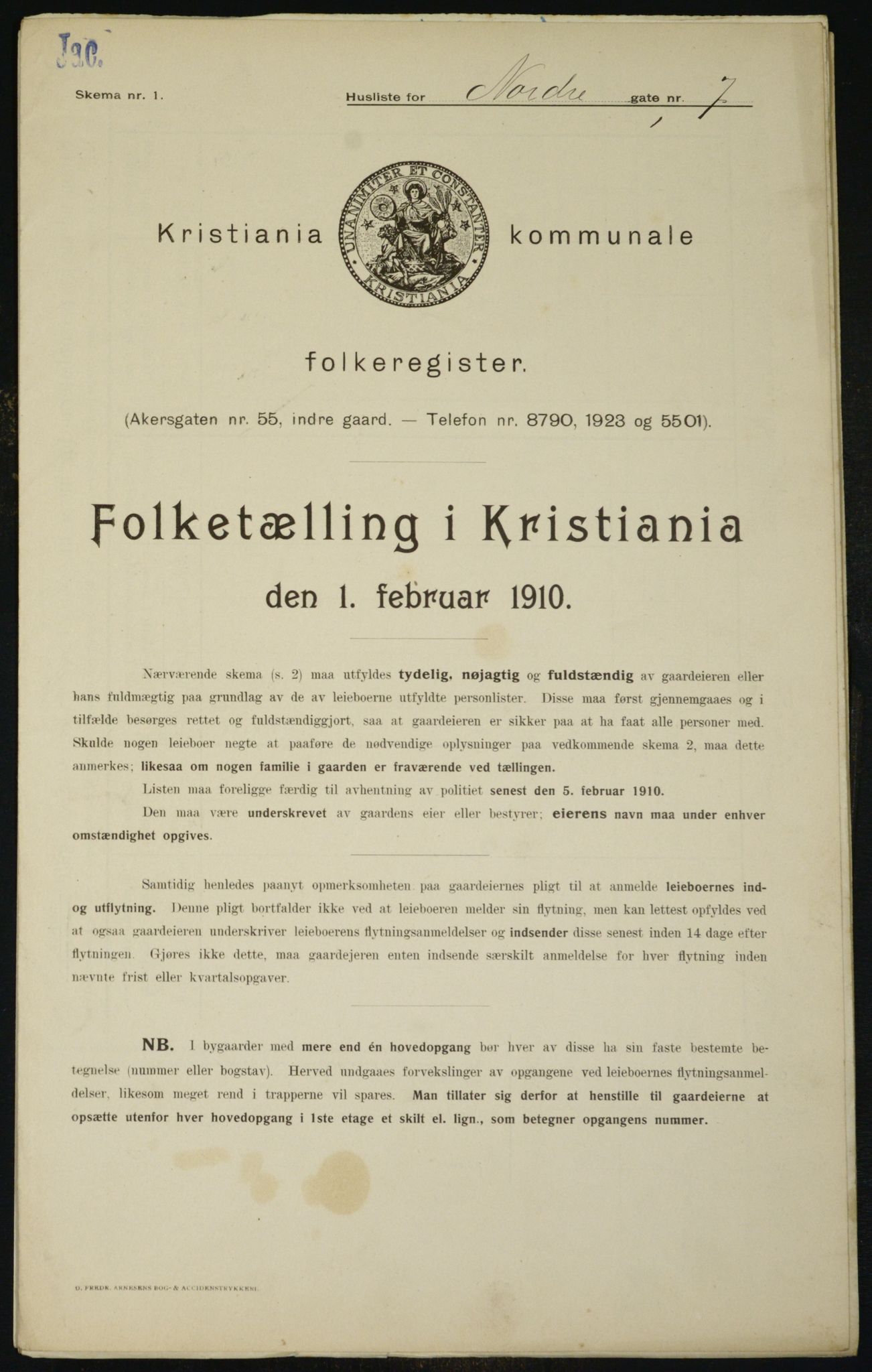 OBA, Municipal Census 1910 for Kristiania, 1910, p. 70995