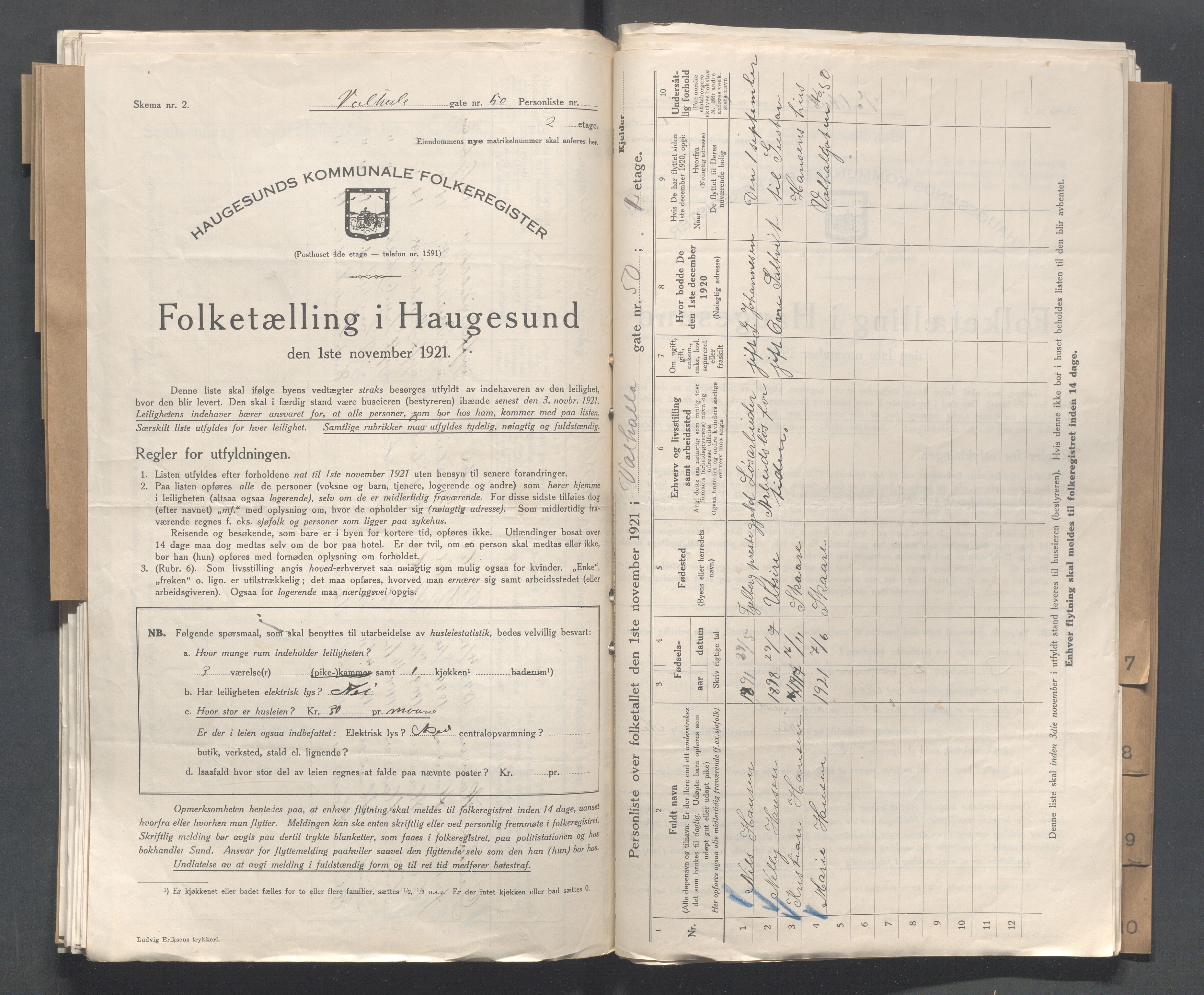 IKAR, Local census 1.11.1921 for Haugesund, 1921, p. 5493