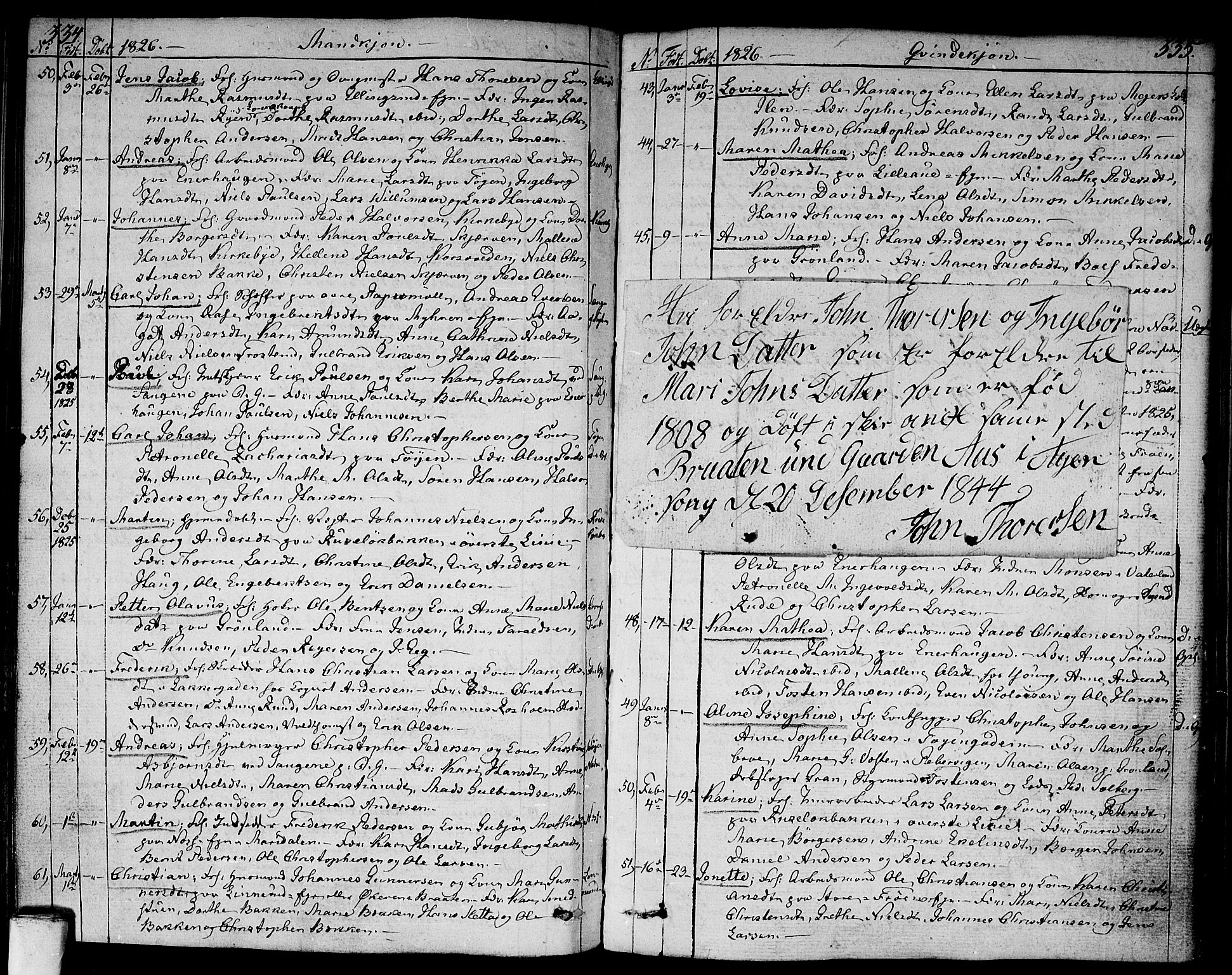 Aker prestekontor kirkebøker, SAO/A-10861/F/L0012: Parish register (official) no. 12, 1819-1828, p. 334-335