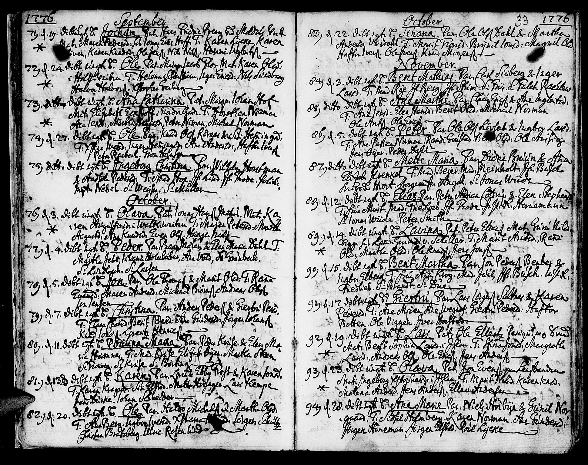 Ministerialprotokoller, klokkerbøker og fødselsregistre - Sør-Trøndelag, SAT/A-1456/601/L0039: Parish register (official) no. 601A07, 1770-1819, p. 33