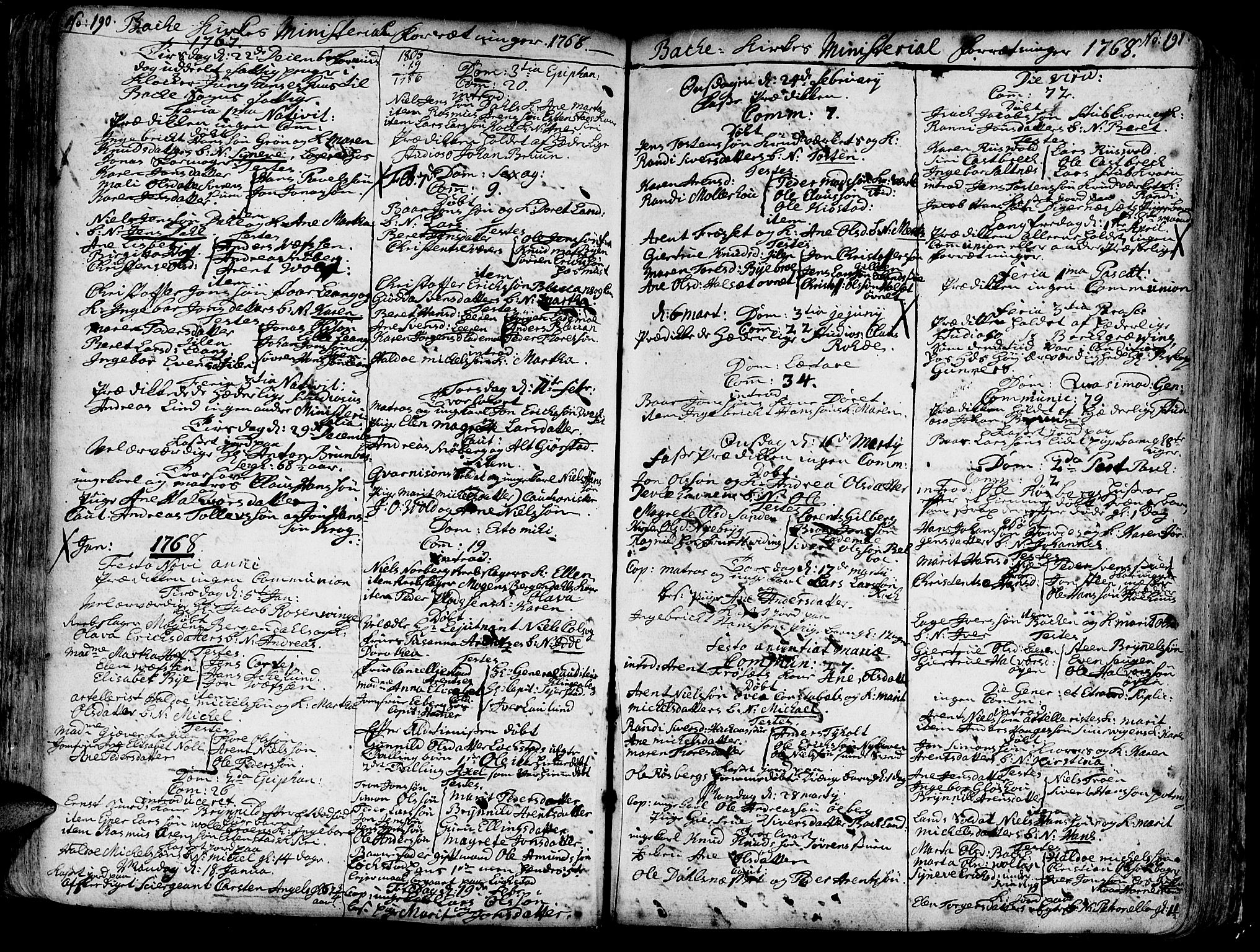 Ministerialprotokoller, klokkerbøker og fødselsregistre - Sør-Trøndelag, SAT/A-1456/606/L0276: Parish register (official) no. 606A01 /2, 1727-1779, p. 190-191