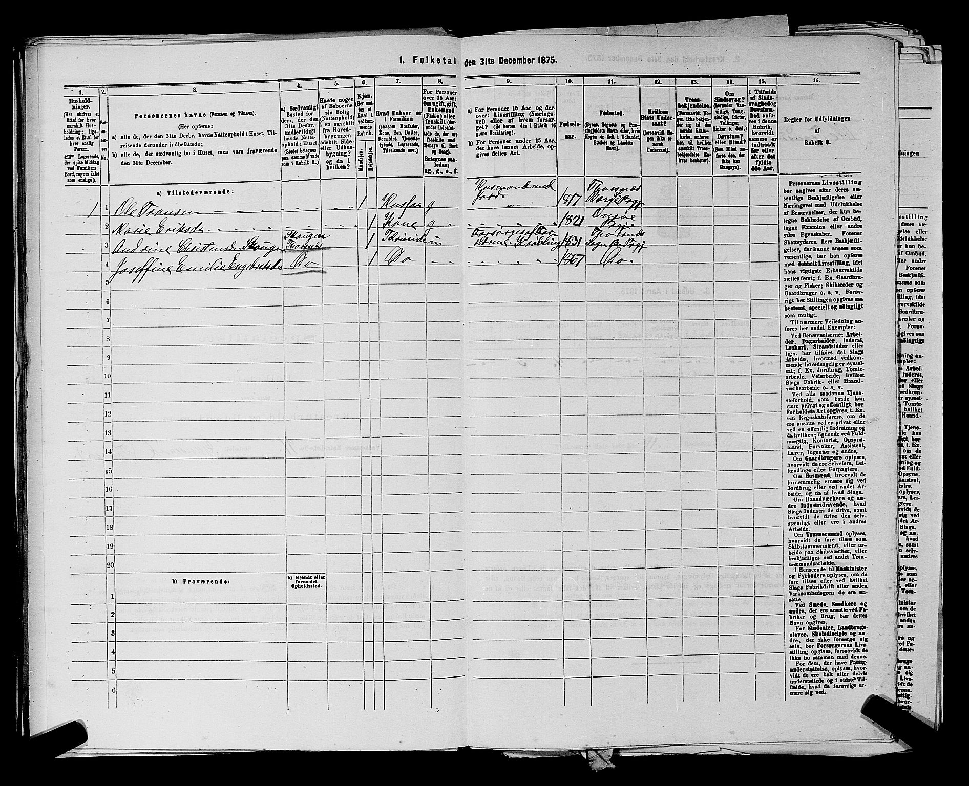 RA, 1875 census for 0113P Borge, 1875, p. 186