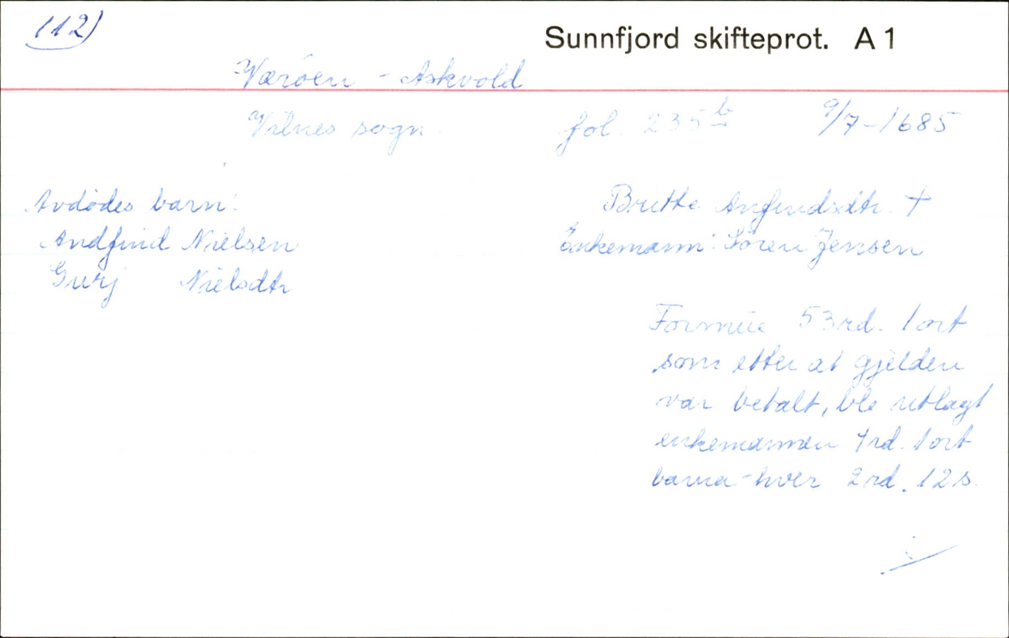 Skiftekort ved Statsarkivet i Bergen, SAB/SKIFTEKORT/003/L0001: Skifteprotokoll nr. 1, 1677-1687, p. 145