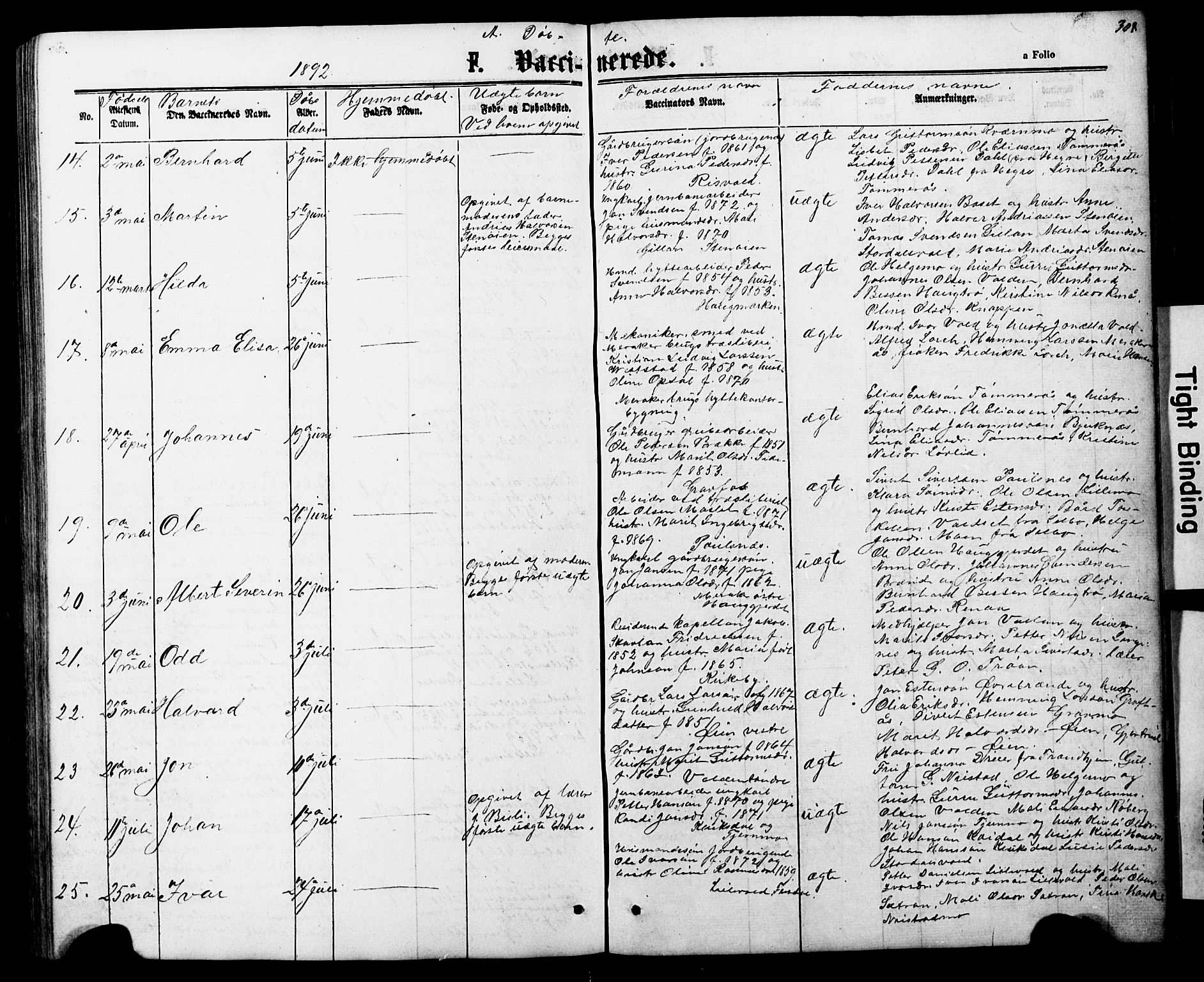 Ministerialprotokoller, klokkerbøker og fødselsregistre - Nord-Trøndelag, AV/SAT-A-1458/706/L0049: Parish register (copy) no. 706C01, 1864-1895, p. 308