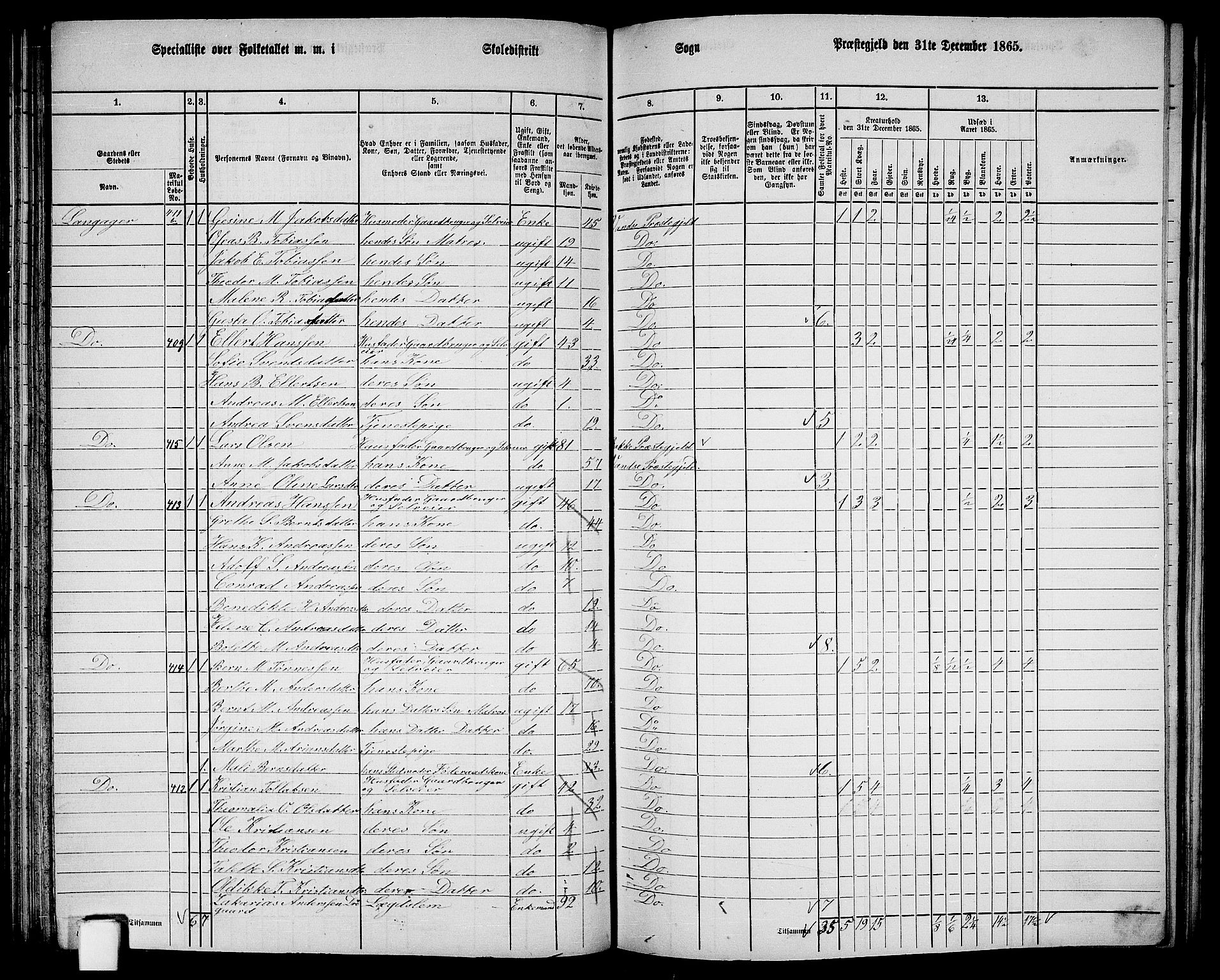 RA, 1865 census for Vanse/Vanse og Farsund, 1865, p. 139