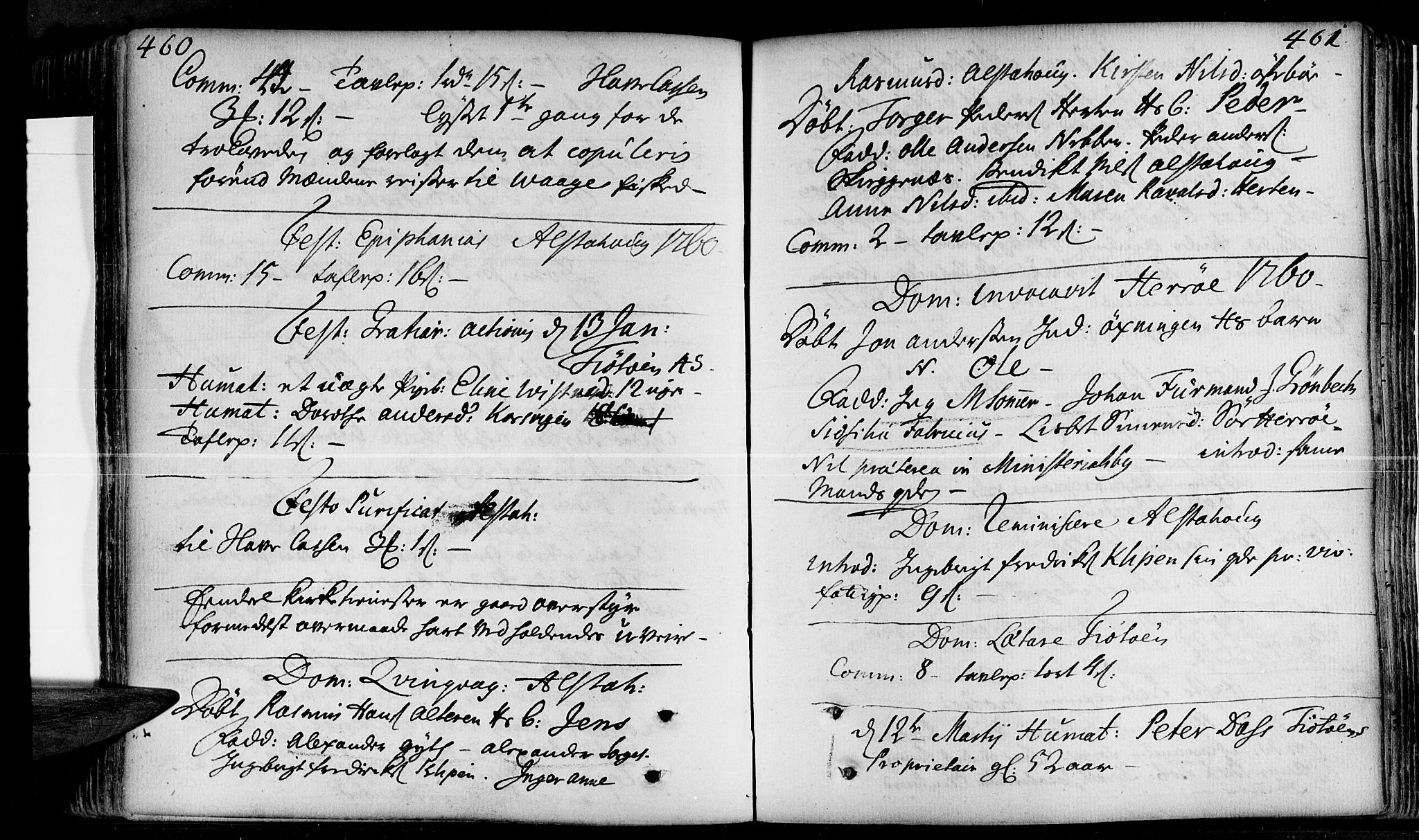 Ministerialprotokoller, klokkerbøker og fødselsregistre - Nordland, SAT/A-1459/830/L0435: Parish register (official) no. 830A04, 1737-1768, p. 460-461