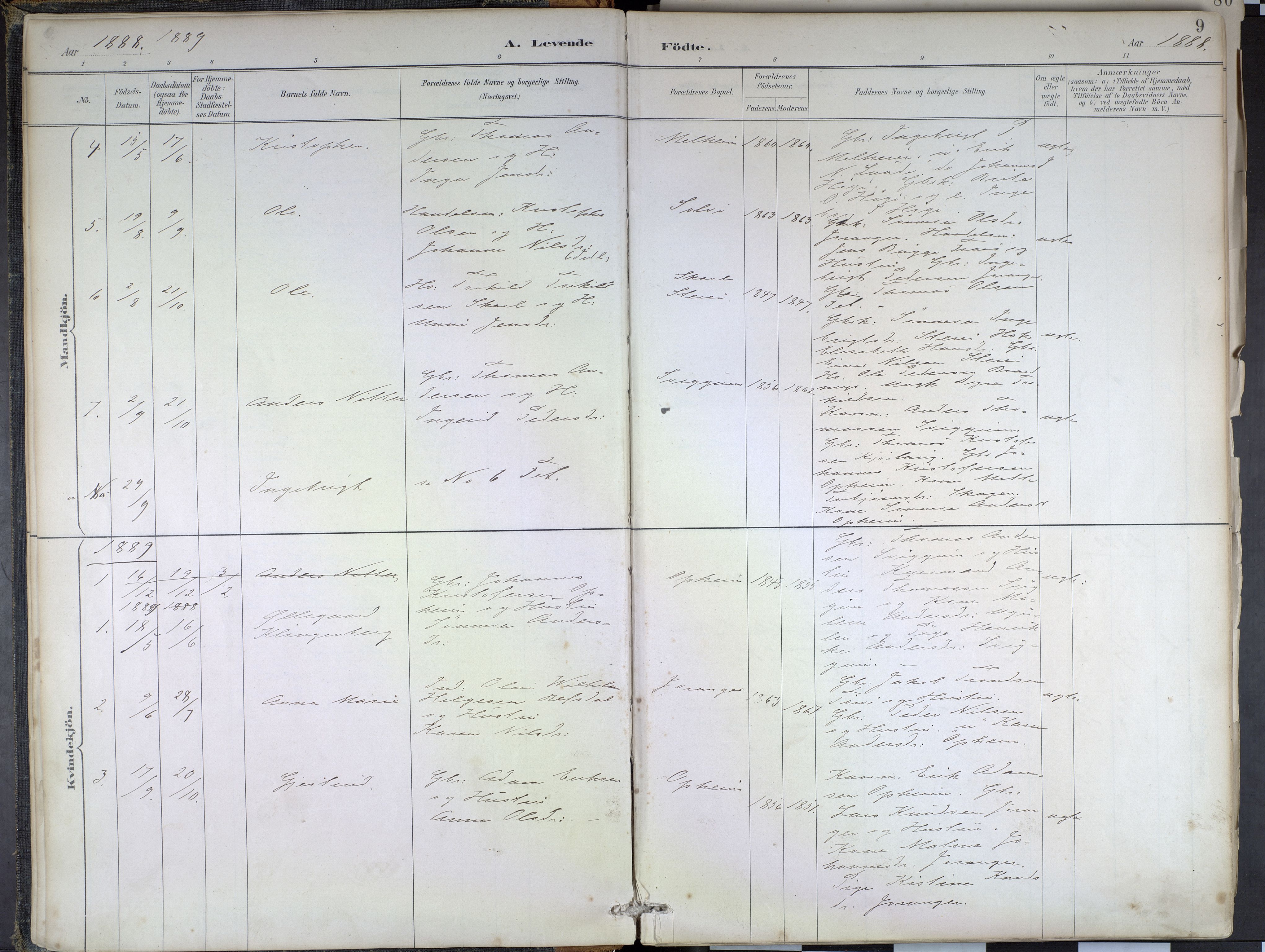 Hafslo sokneprestembete, SAB/A-80301/H/Haa/Haae/L0001: Parish register (official) no. E 1, 1886-1934, p. 9