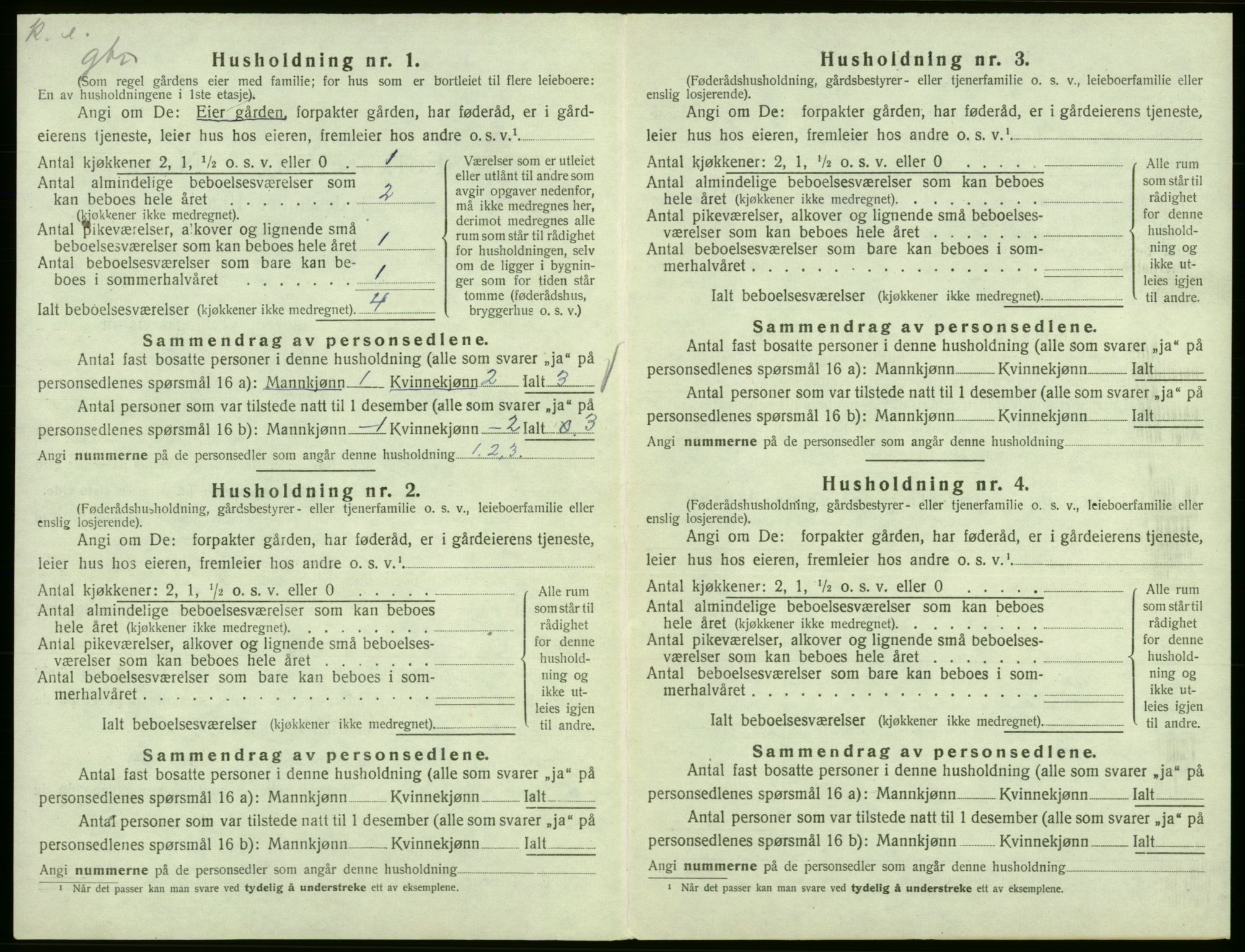 SAB, 1920 census for Fitjar, 1920, p. 737