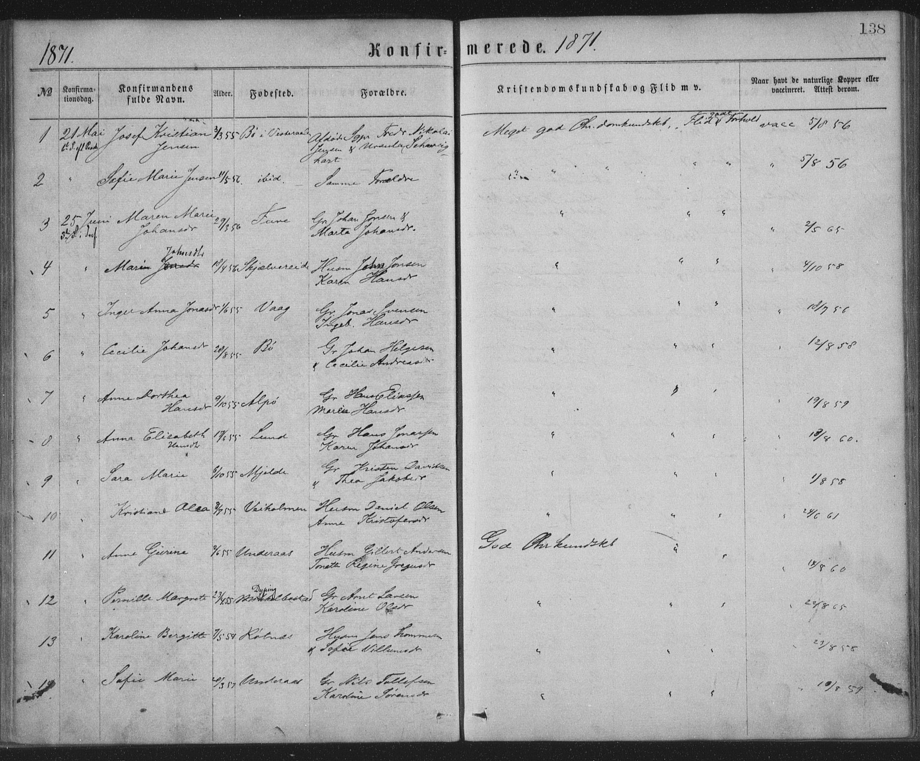 Ministerialprotokoller, klokkerbøker og fødselsregistre - Nordland, AV/SAT-A-1459/855/L0801: Parish register (official) no. 855A09, 1864-1874, p. 138