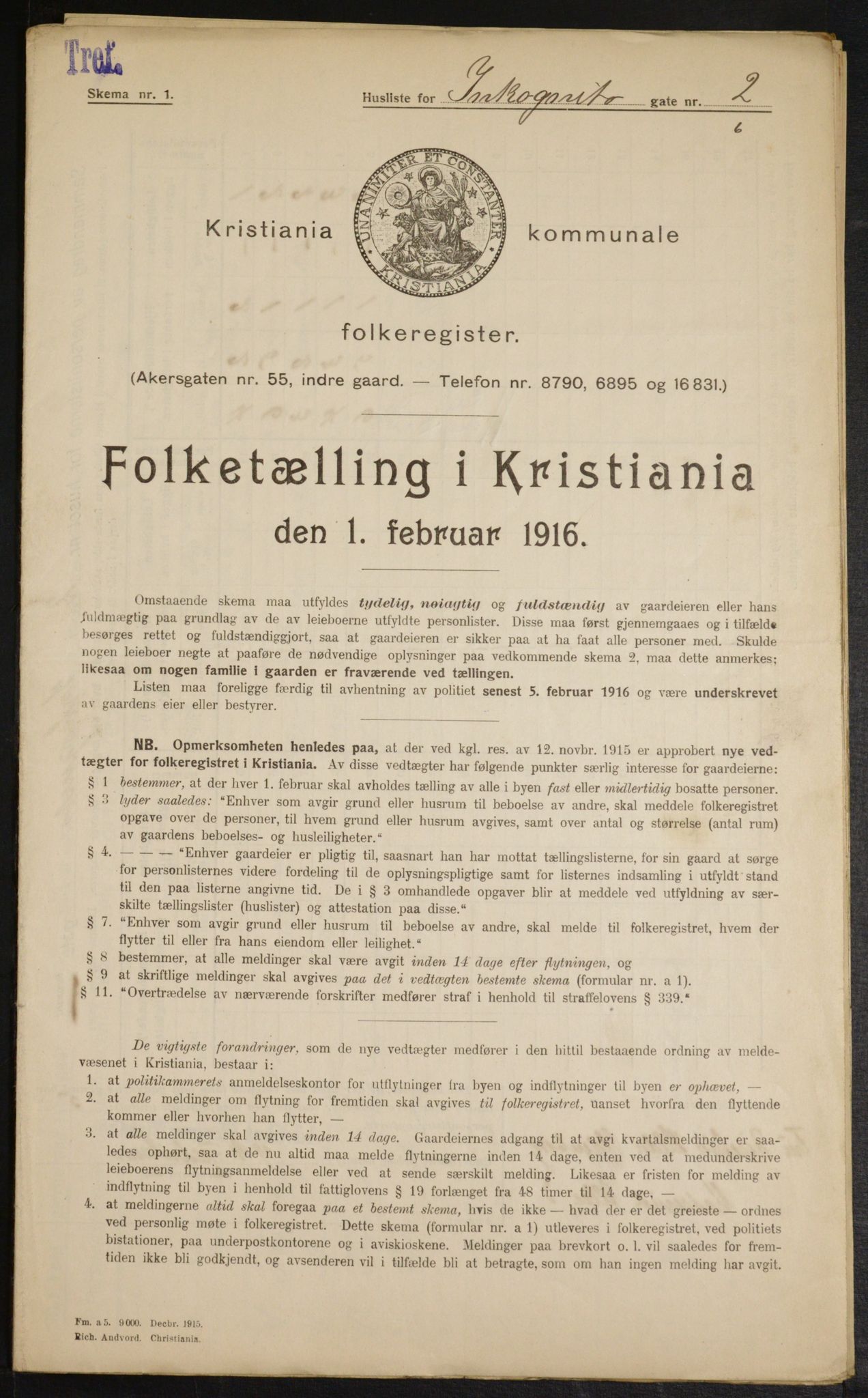 OBA, Municipal Census 1916 for Kristiania, 1916, p. 44933