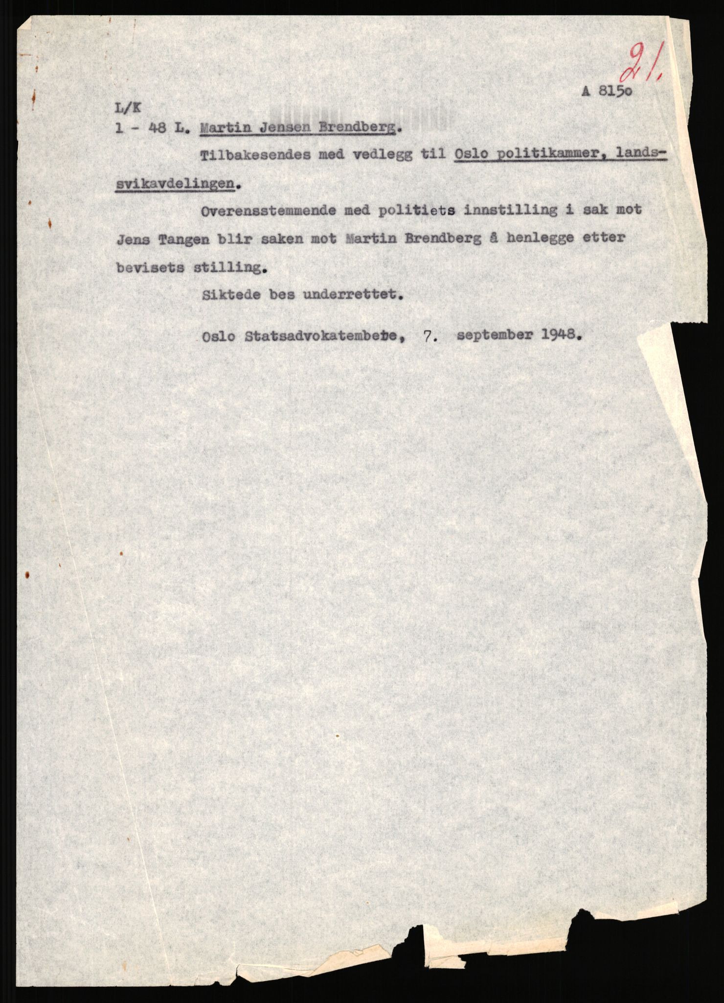 Landssvikarkivet, Oslo politikammer, AV/RA-S-3138-01/D/Da/L1026/0002: Dommer, dnr. 4168 - 4170 / Dnr. 4169, 1945-1948, p. 307