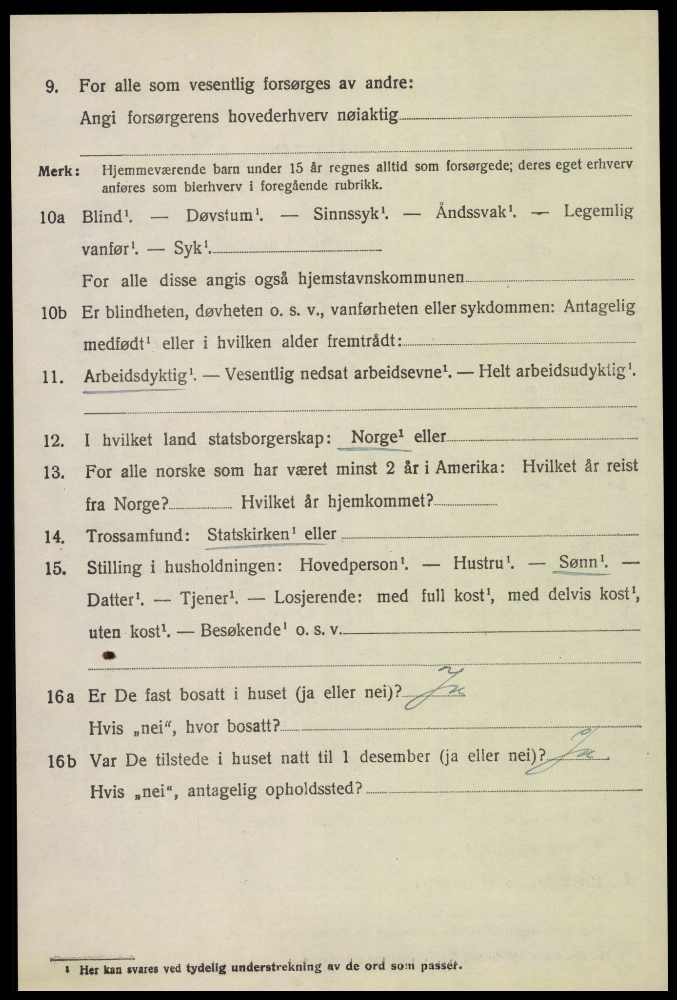 SAH, 1920 census for Grue, 1920, p. 5538