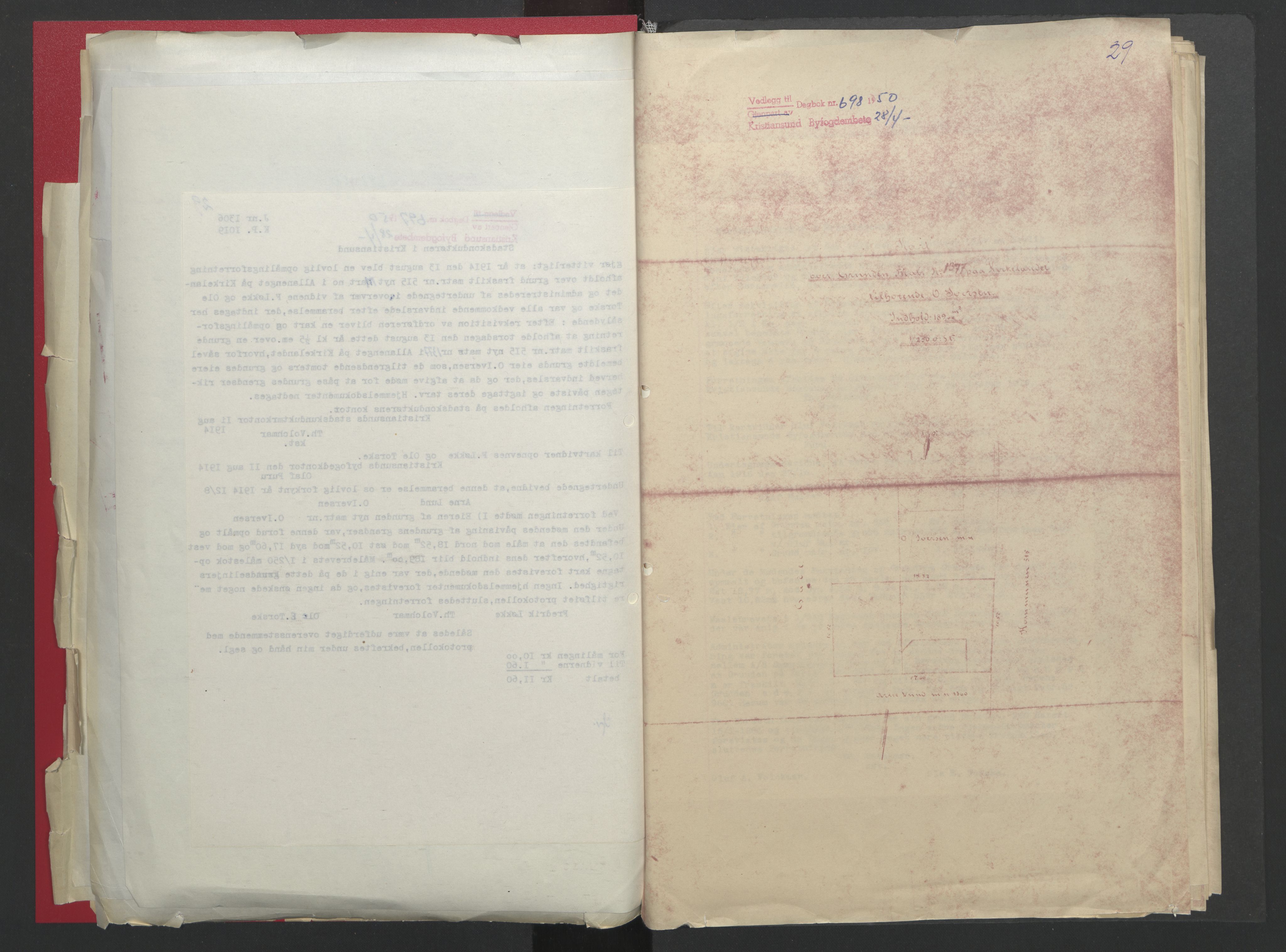Kristiansund byfogd, AV/SAT-A-4587/A/27: Mortgage book no. 48, 1950-1950, Diary no: : 698/1950