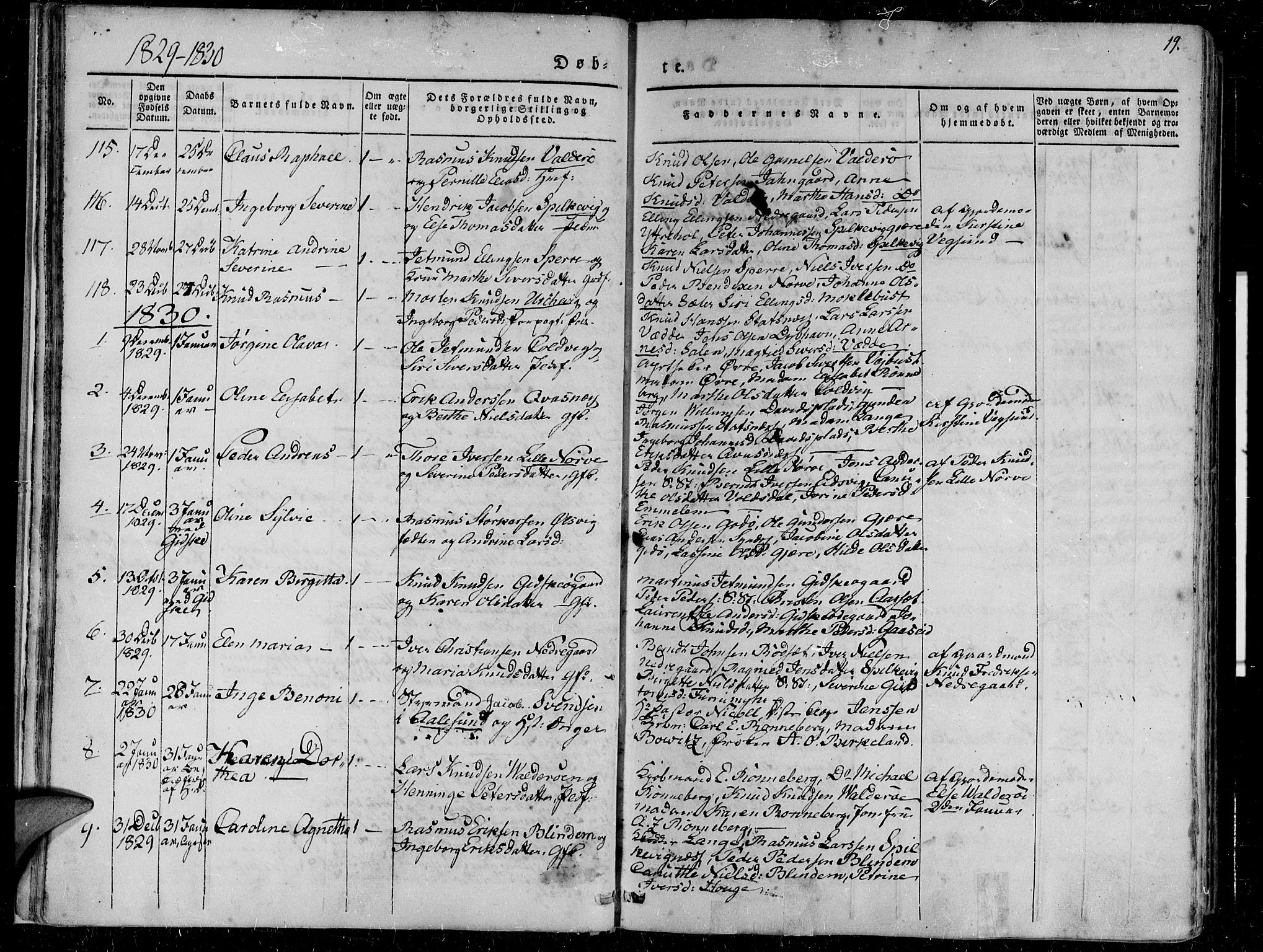 Ministerialprotokoller, klokkerbøker og fødselsregistre - Møre og Romsdal, AV/SAT-A-1454/528/L0395: Parish register (official) no. 528A06, 1828-1839, p. 19