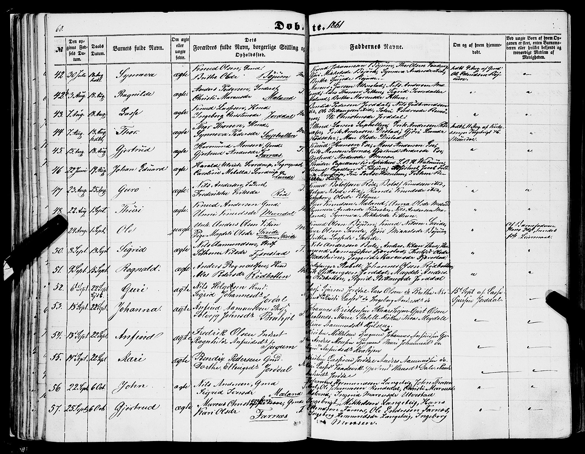 Balestrand sokneprestembete, AV/SAB-A-79601/H/Haa/Haaa/L0002: Parish register (official) no. A 2, 1847-1866, p. 60