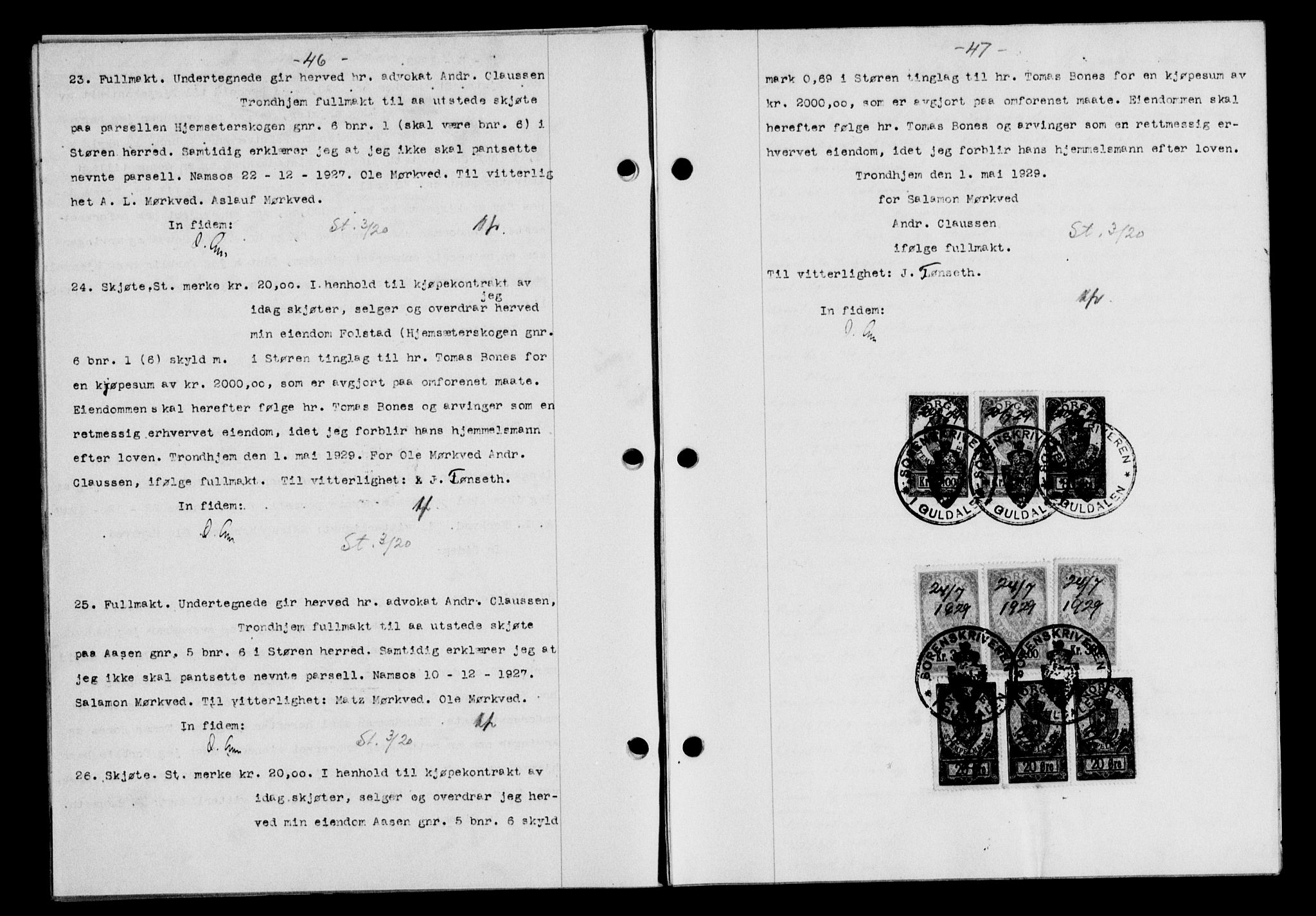 Gauldal sorenskriveri, AV/SAT-A-0014/1/2/2C/L0038: Mortgage book no. 39, 1929-1930, Deed date: 07.06.1929