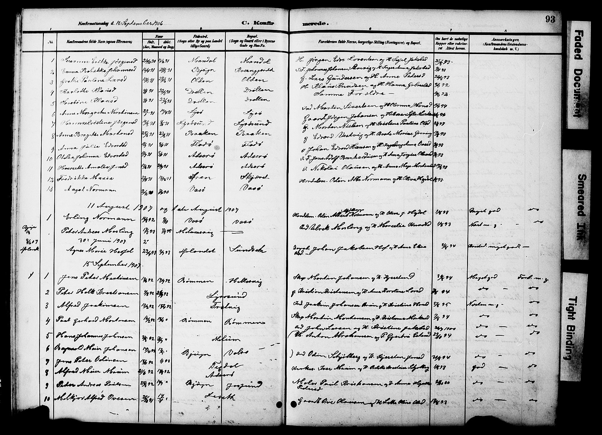 Ministerialprotokoller, klokkerbøker og fødselsregistre - Sør-Trøndelag, SAT/A-1456/654/L0666: Parish register (copy) no. 654C02, 1901-1925, p. 93