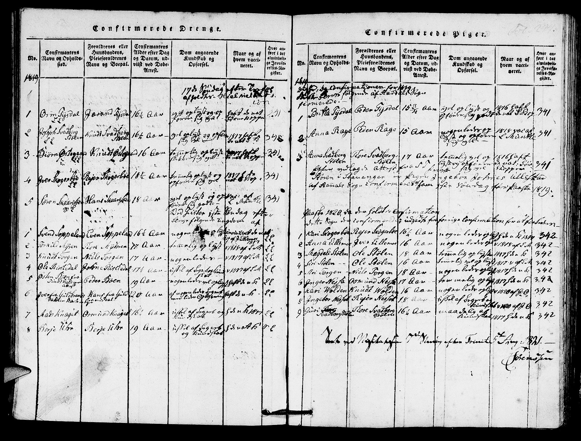 Hjelmeland sokneprestkontor, AV/SAST-A-101843/01/IV/L0005: Parish register (official) no. A 5, 1816-1841, p. 244