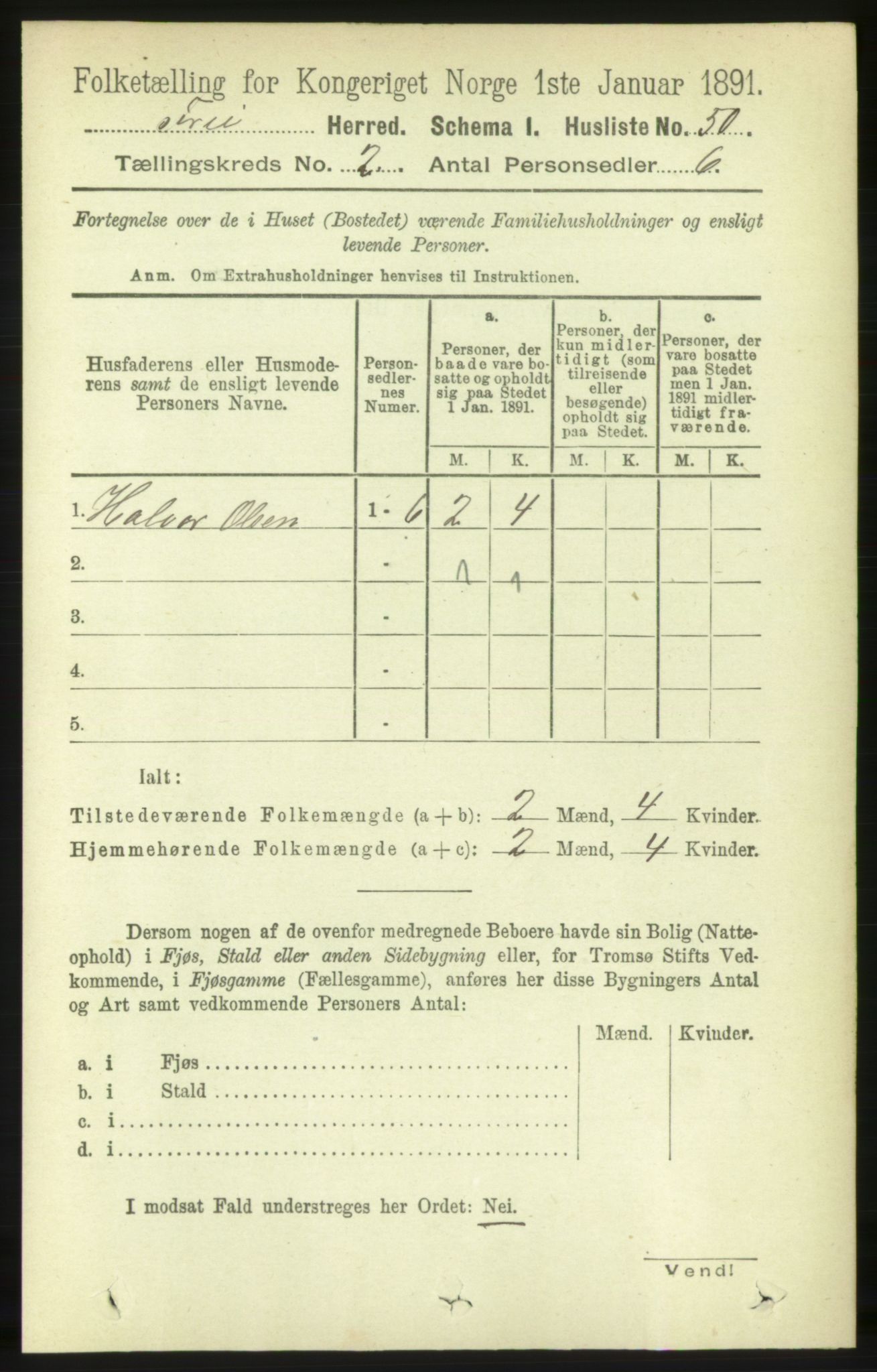 RA, 1891 census for 1556 Frei, 1891, p. 722