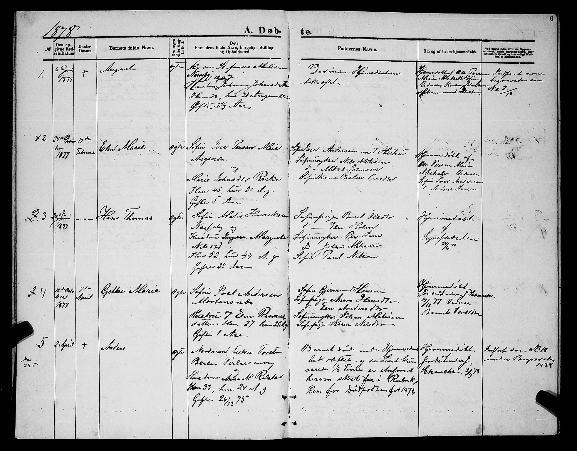 Nesseby sokneprestkontor, SATØ/S-1330/H/Hb/L0004klokker: Parish register (copy) no. 4, 1877-1884, p. 6