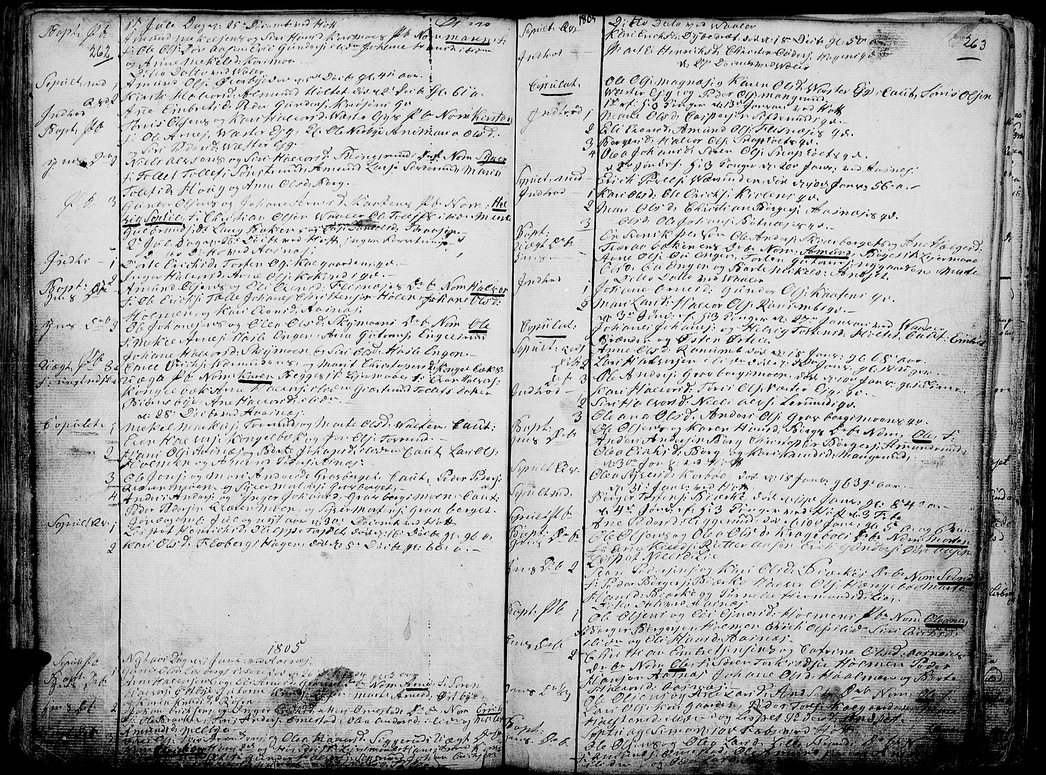 Hof prestekontor, SAH/PREST-038/H/Ha/Haa/L0004: Parish register (official) no. 4, 1790-1815, p. 262-263