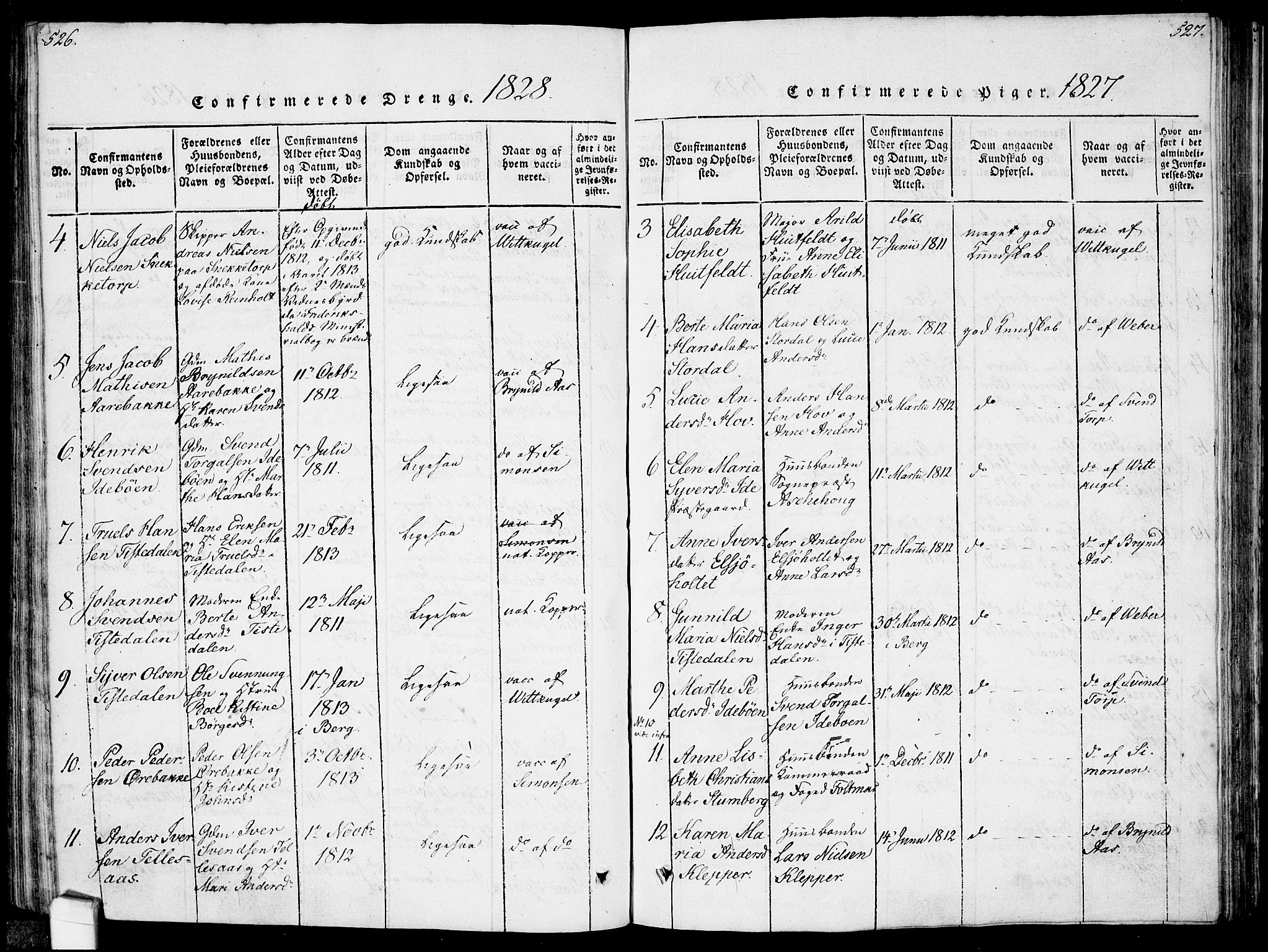 Idd prestekontor Kirkebøker, SAO/A-10911/F/Fc/L0002: Parish register (official) no. III 2, 1815-1831, p. 526-527