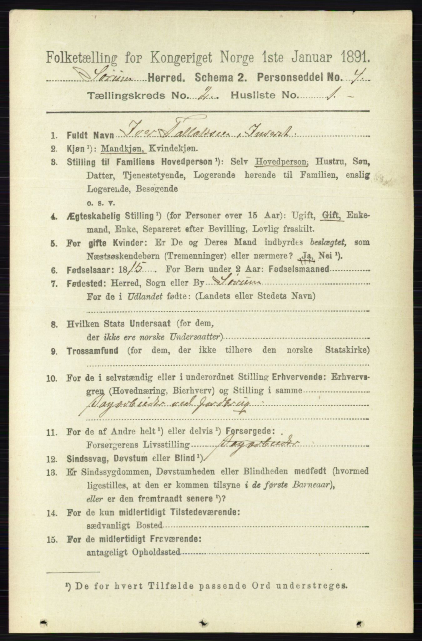 RA, 1891 census for 0226 Sørum, 1891, p. 668