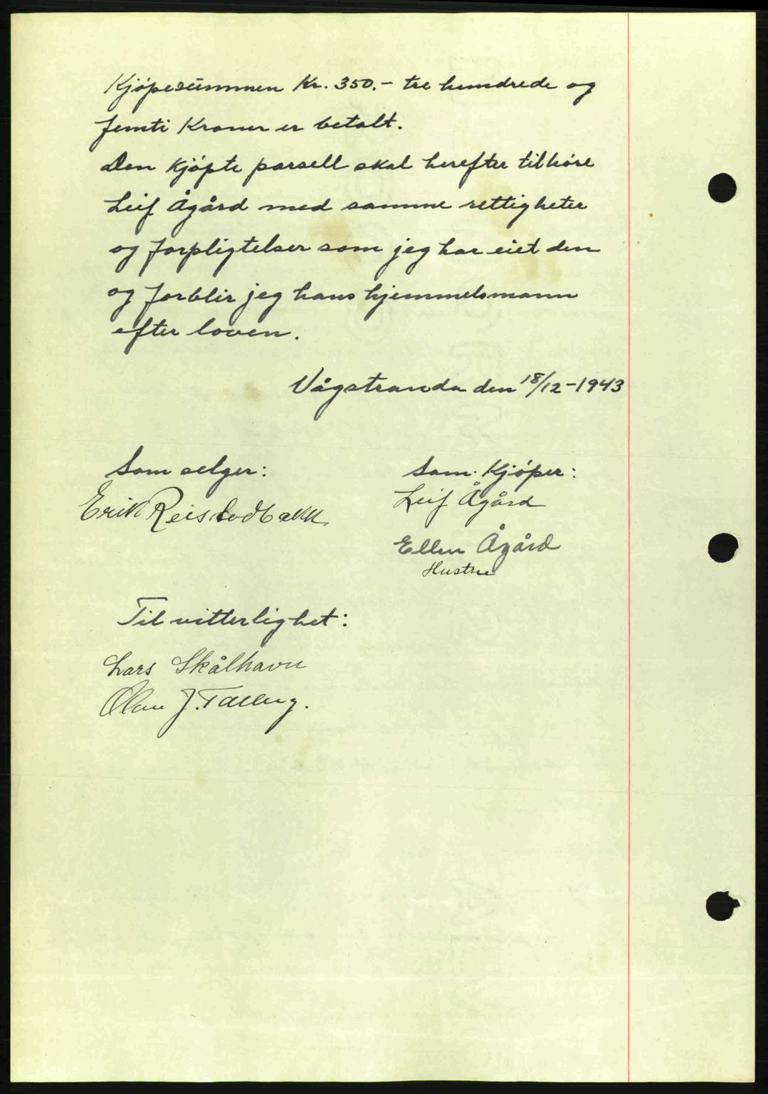 Romsdal sorenskriveri, AV/SAT-A-4149/1/2/2C: Mortgage book no. A15, 1943-1944, Diary no: : 2346/1943