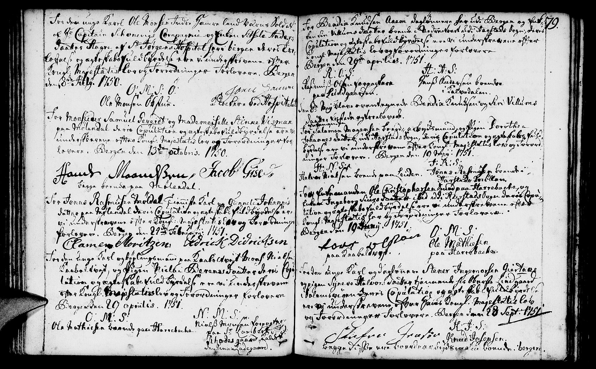 St. Jørgens hospital og Årstad sokneprestembete, AV/SAB-A-99934: Parish register (official) no. A 1, 1743-1823, p. 79