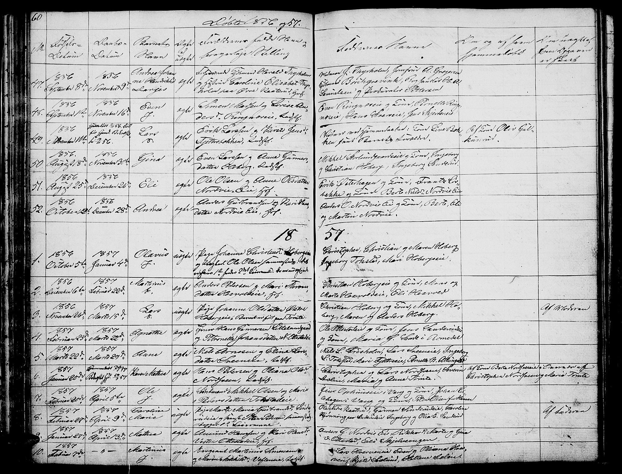 Stange prestekontor, SAH/PREST-002/L/L0002: Parish register (copy) no. 2, 1838-1879, p. 60